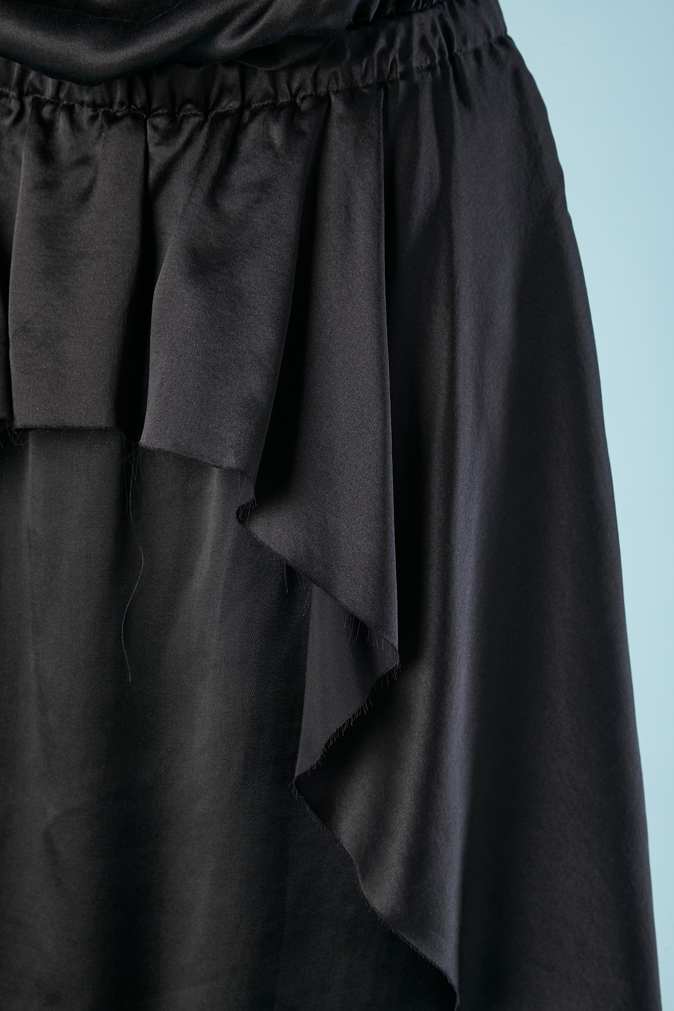 Noir Robe de cocktail en soie et rayonne noire Lanvin d'Alber Elbaz pour Corso Como  en vente