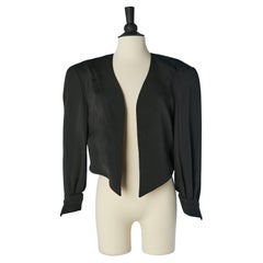 Black silk and wool asymmetrical boléro Thierry Mugler