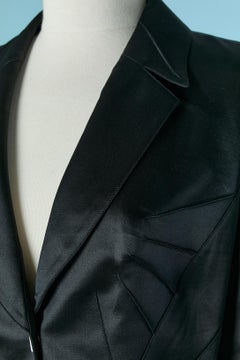 Giacca monopetto in seta e lana nera Thierry Mugler