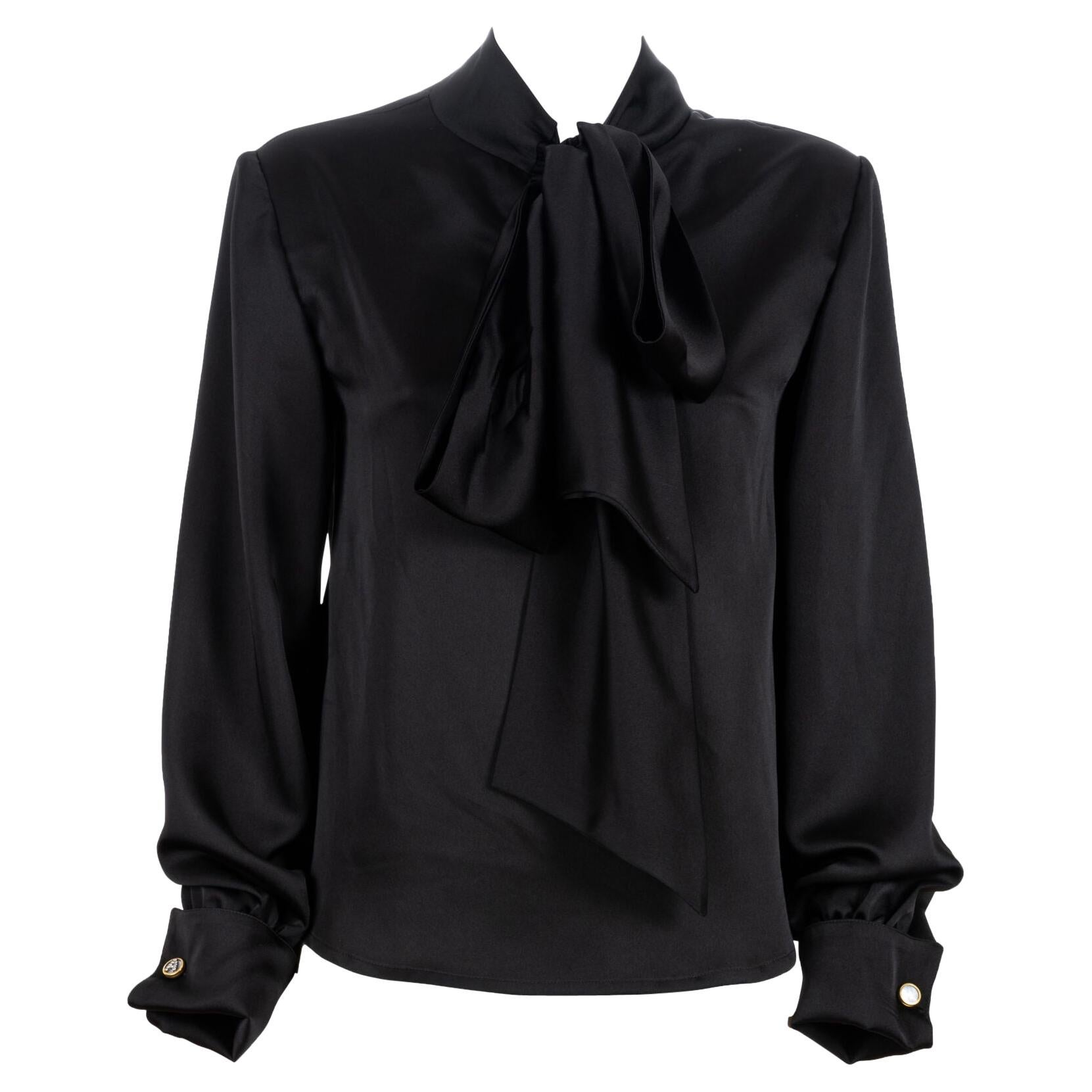 Black silk blouse NWOT