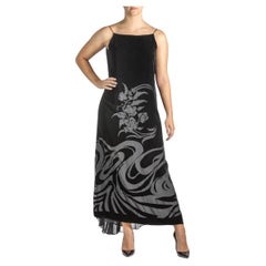Black Silk Burnout Velvet Dress