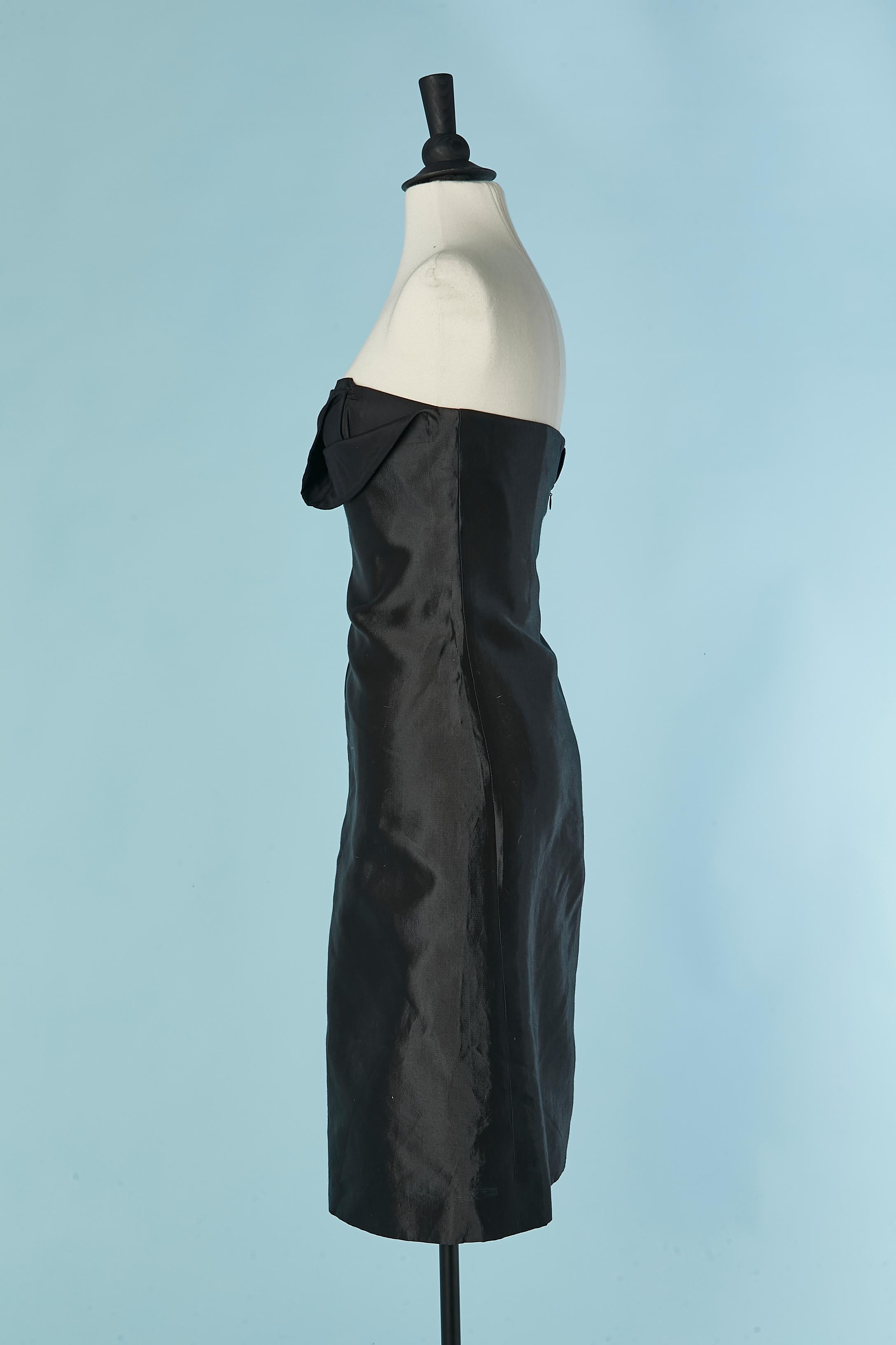 Black silk bustier dress GIVENCHY COUTURE In condizioni ottime in vendita a Saint-Ouen-Sur-Seine, FR