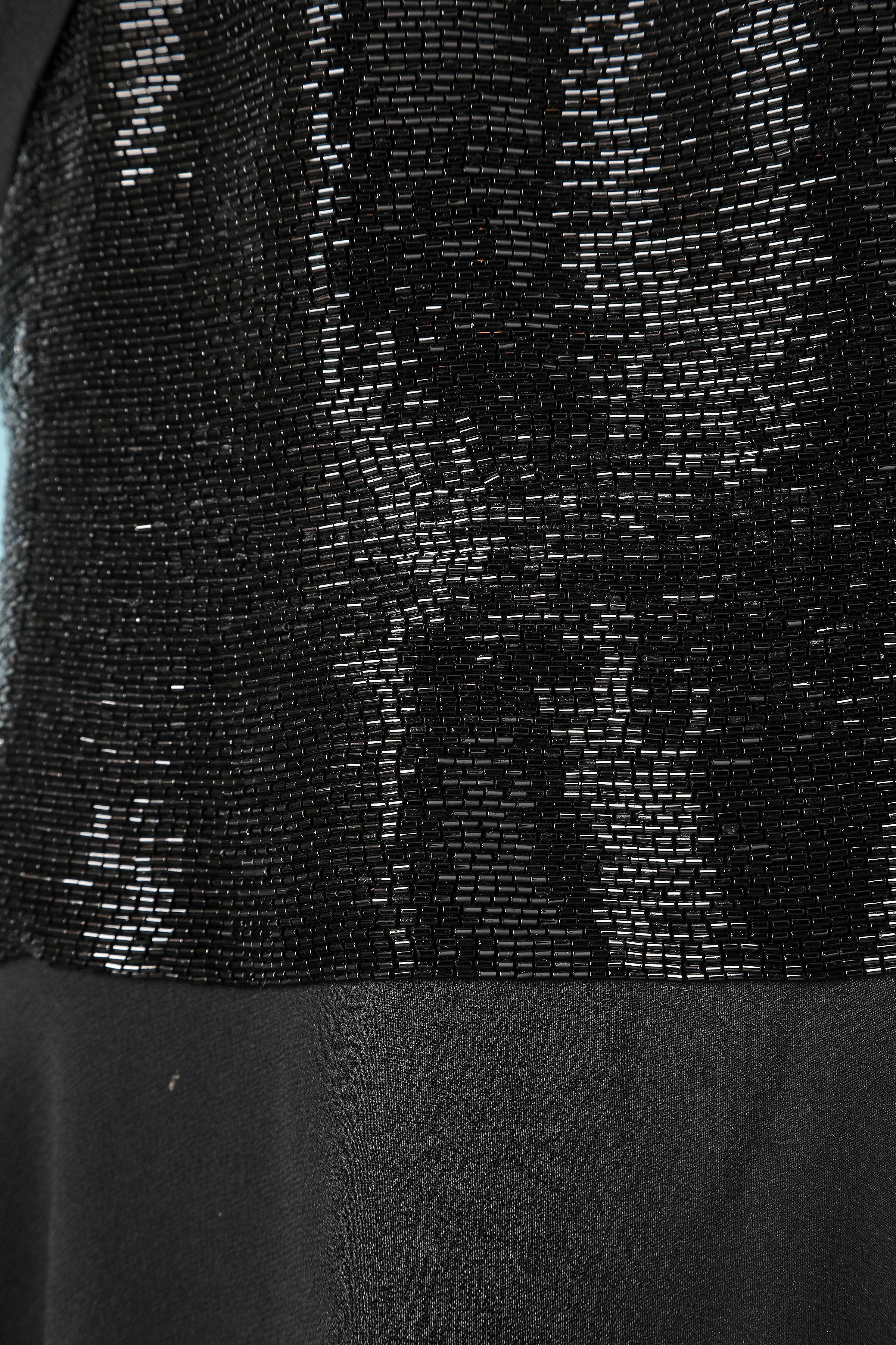 Vestido sin espalda de gasa de seda negra con pedrería negra CHLOÉ Negro en venta