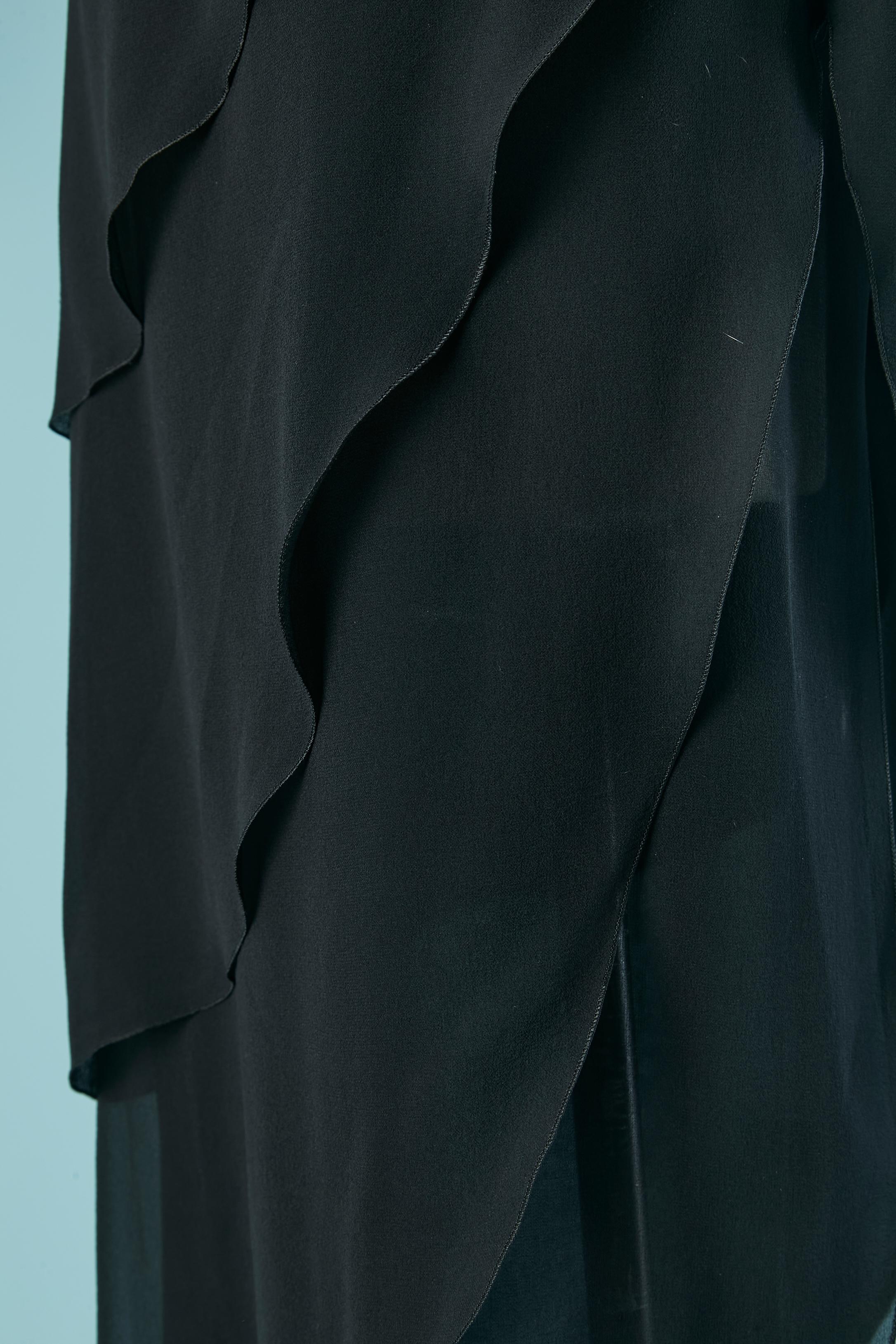 Gonna in chiffon di seta nera con lacci Chanel 2000 In condizioni ottime in vendita a Saint-Ouen-Sur-Seine, FR