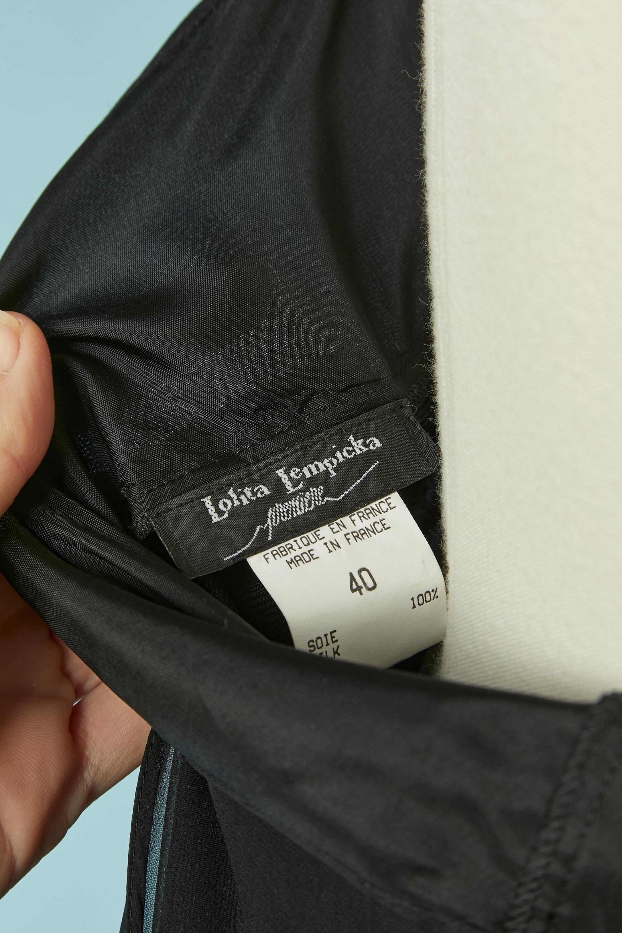 Robe de soirée en mousseline de soie noire avec traîne LOLITA LEMPICKA Pour femmes en vente