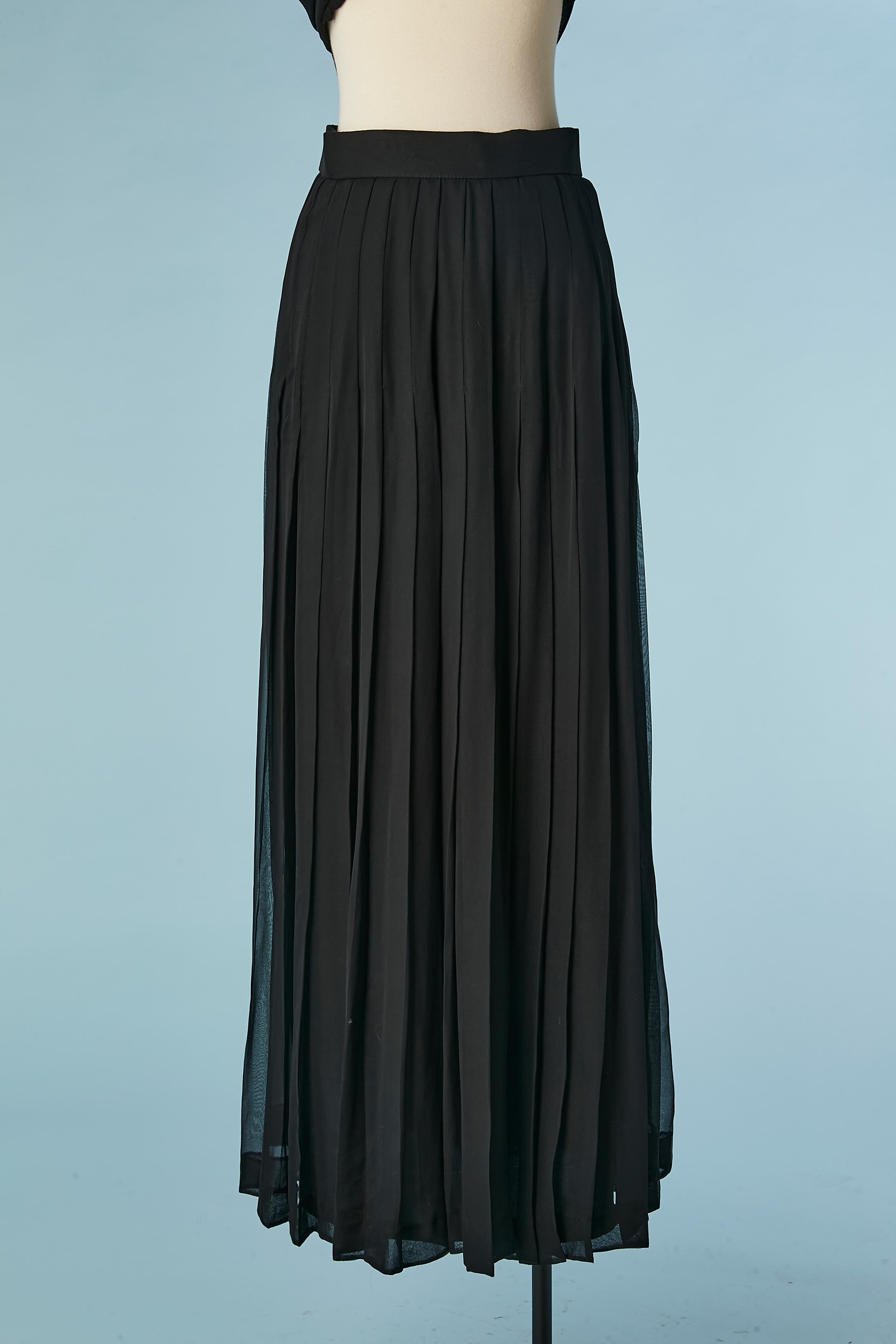 Black silk chiffon top , skirt and scarf ensemble GIVENCHY Nouvelle Boutique For Sale 3
