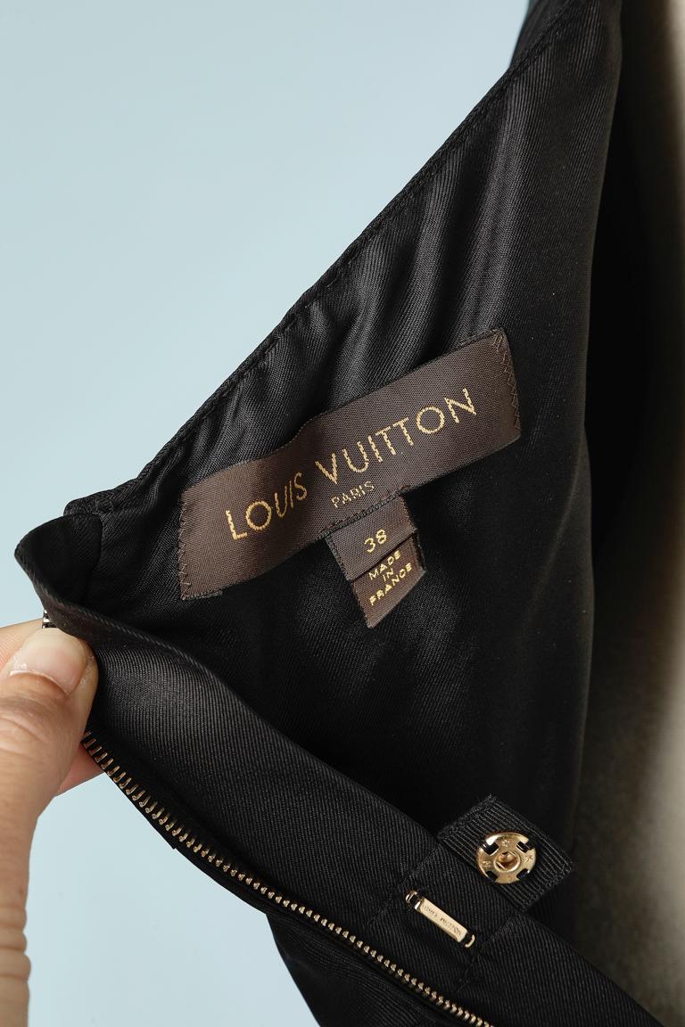 Black silk cocktail dress with gold metal chain and pendants Louis Vuitton  For Sale 6
