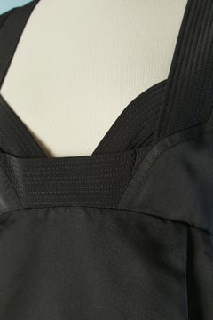 Black silk cocktail dress with top-stitched neckline GUCCI