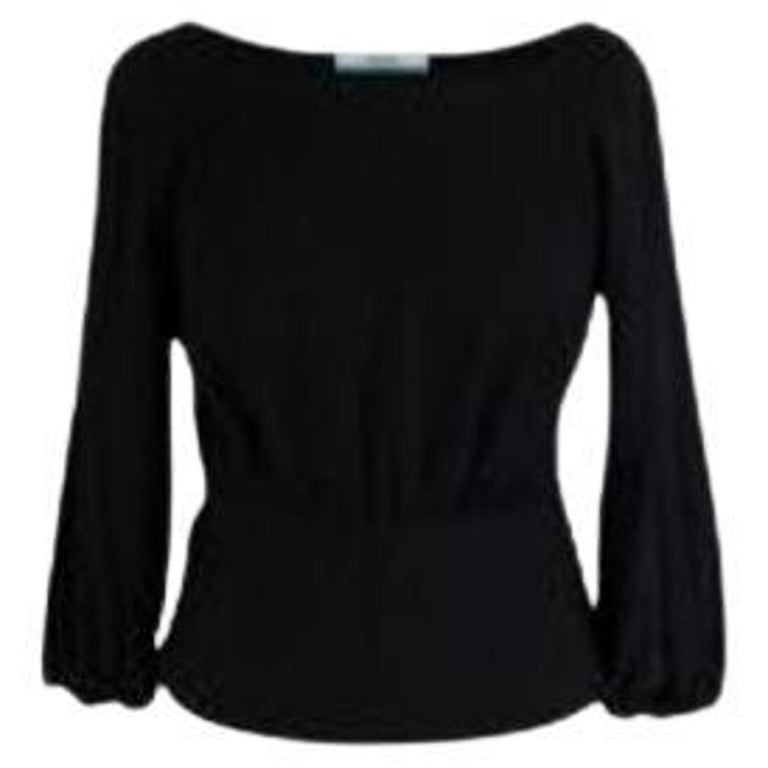 Black Crepe Silk Blouse Stitched.