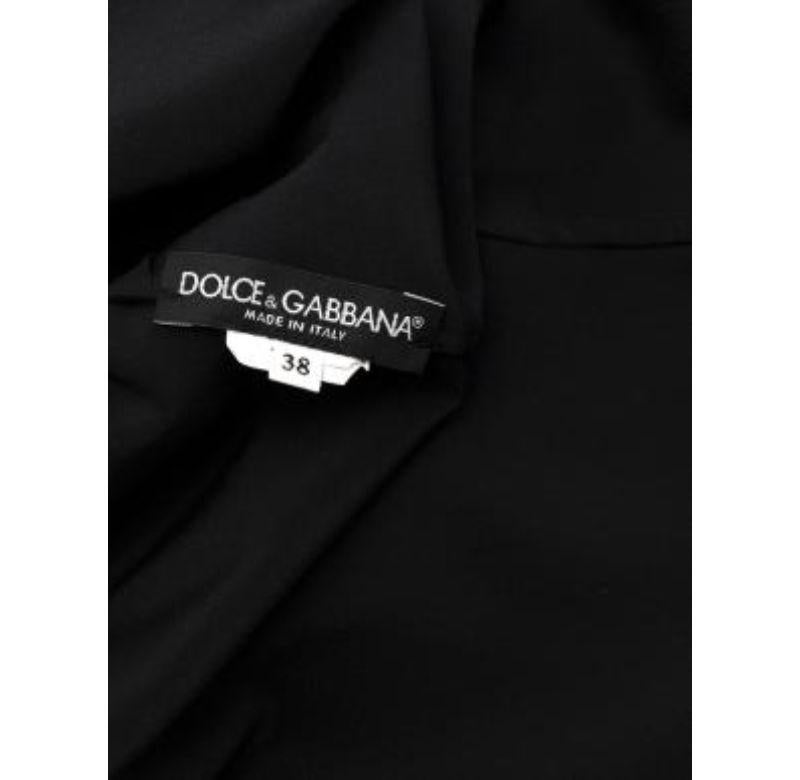 Dolce & Gabbana Black Silk Crepe de Chine Lace Trimmed Blouse - xxs For Sale 4