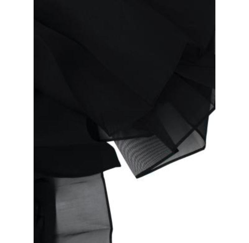 Women's Fendi Black Silk Crepe Pleated Belted Skirt - M For Sale