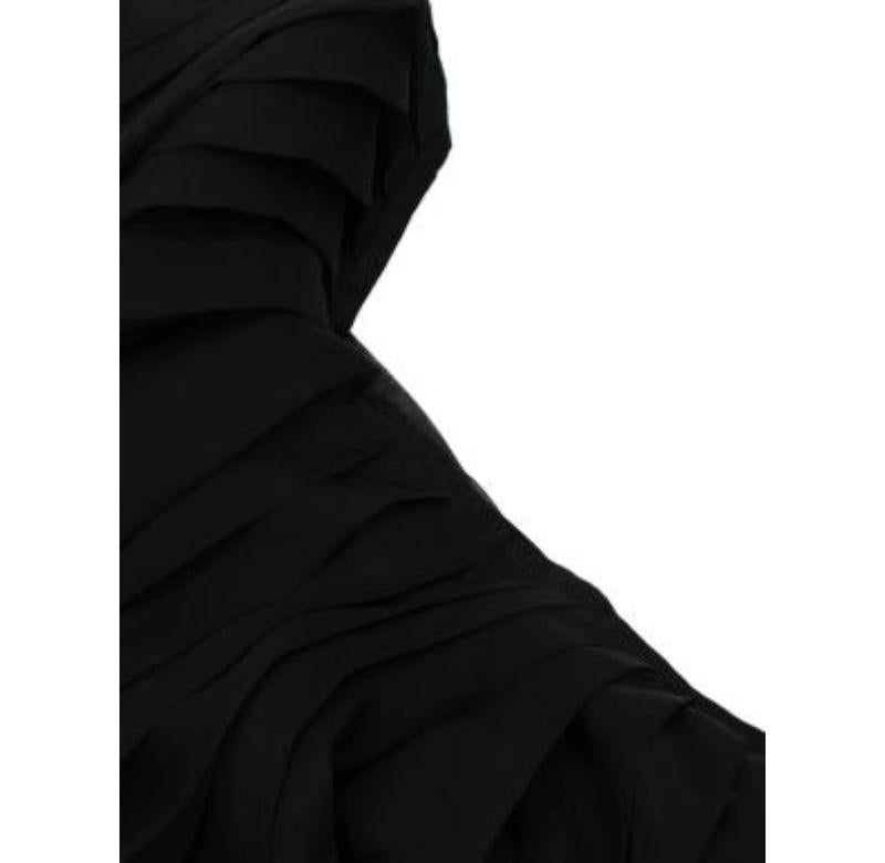 Fendi Black Silk Crepe Pleated Belted Skirt - M For Sale 2