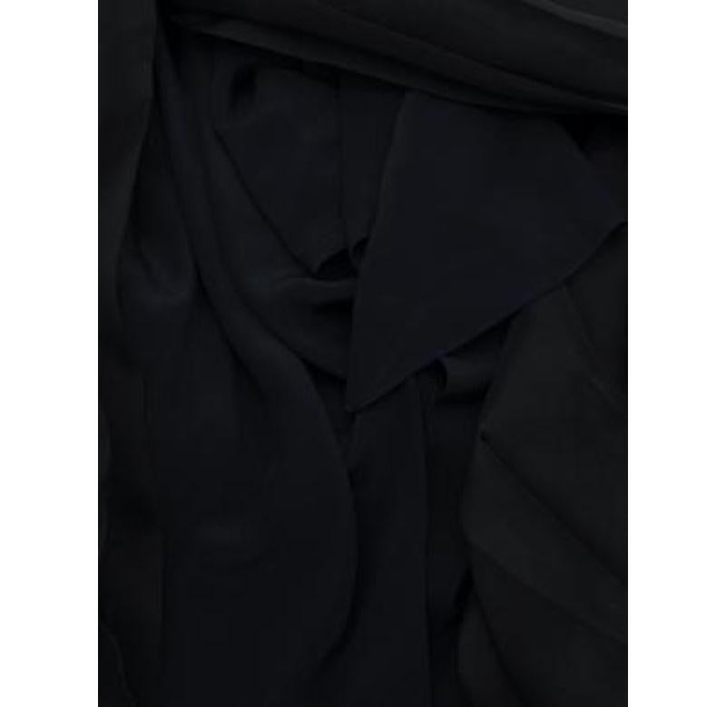 Fendi Black Silk Crepe Pleated Belted Skirt - M For Sale 3