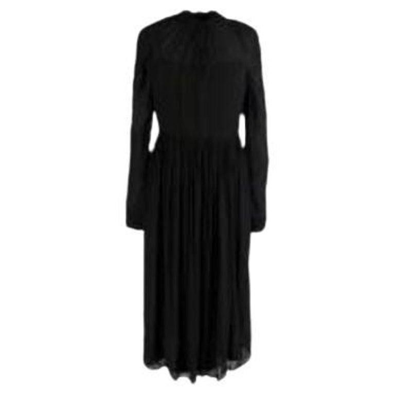 Black silk crepe tieback tea dress For Sale at 1stDibs