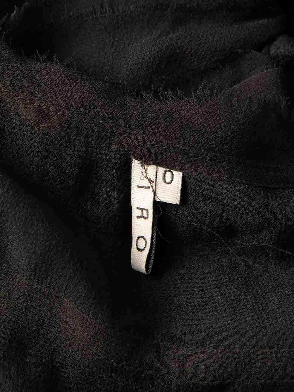 Women's Black Sheer Fray Layered Detail Mini Dress Size XXS For Sale