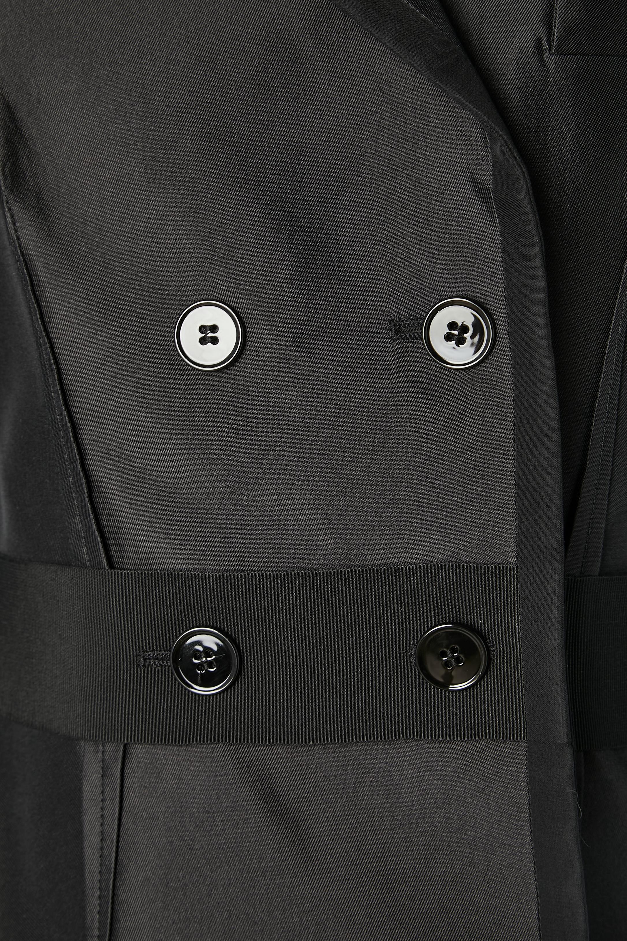 Black silk double-breasted jacket Dolce & Gabbana  In Excellent Condition In Saint-Ouen-Sur-Seine, FR