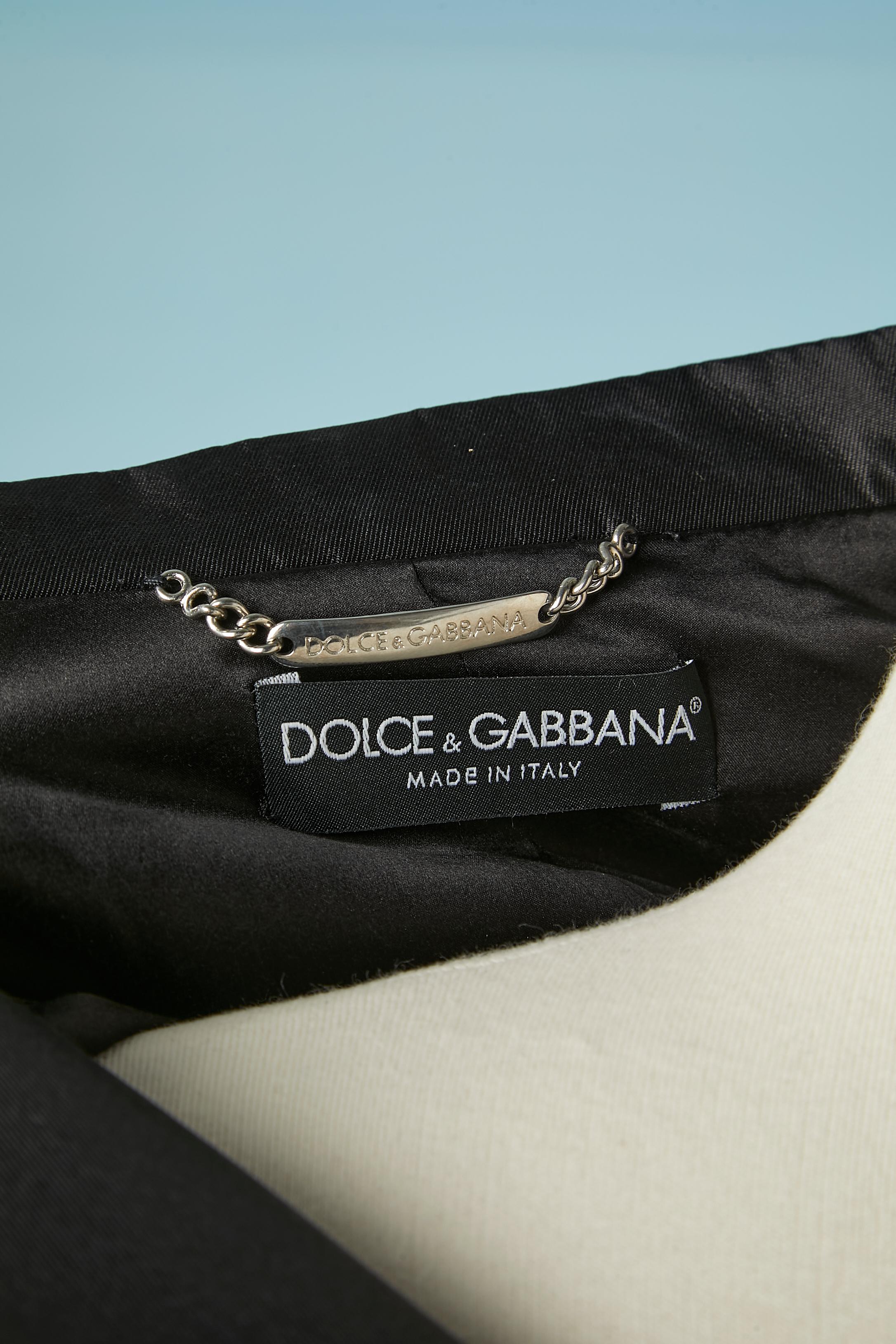Black silk double-breasted jacket Dolce & Gabbana  For Sale 2