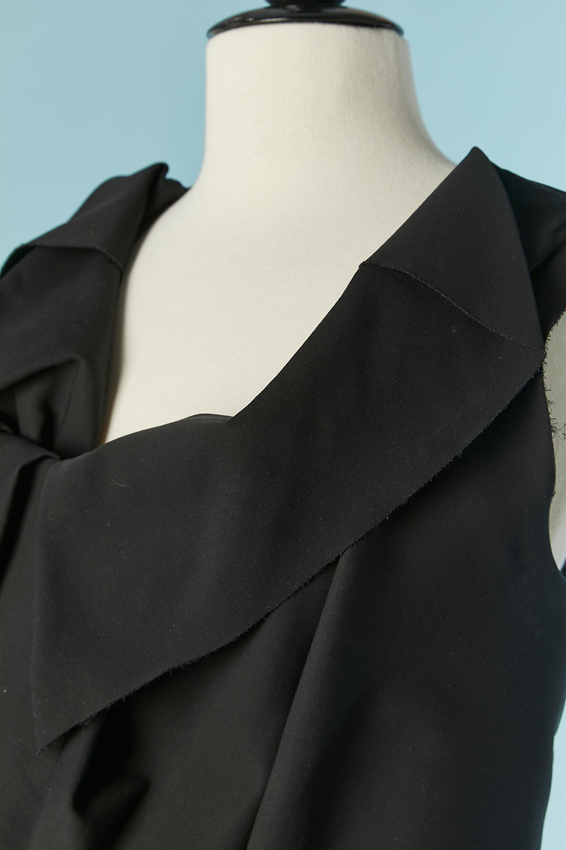 Black silk draped sleeveless dress MAISON MARGIELA In Excellent Condition For Sale In Saint-Ouen-Sur-Seine, FR