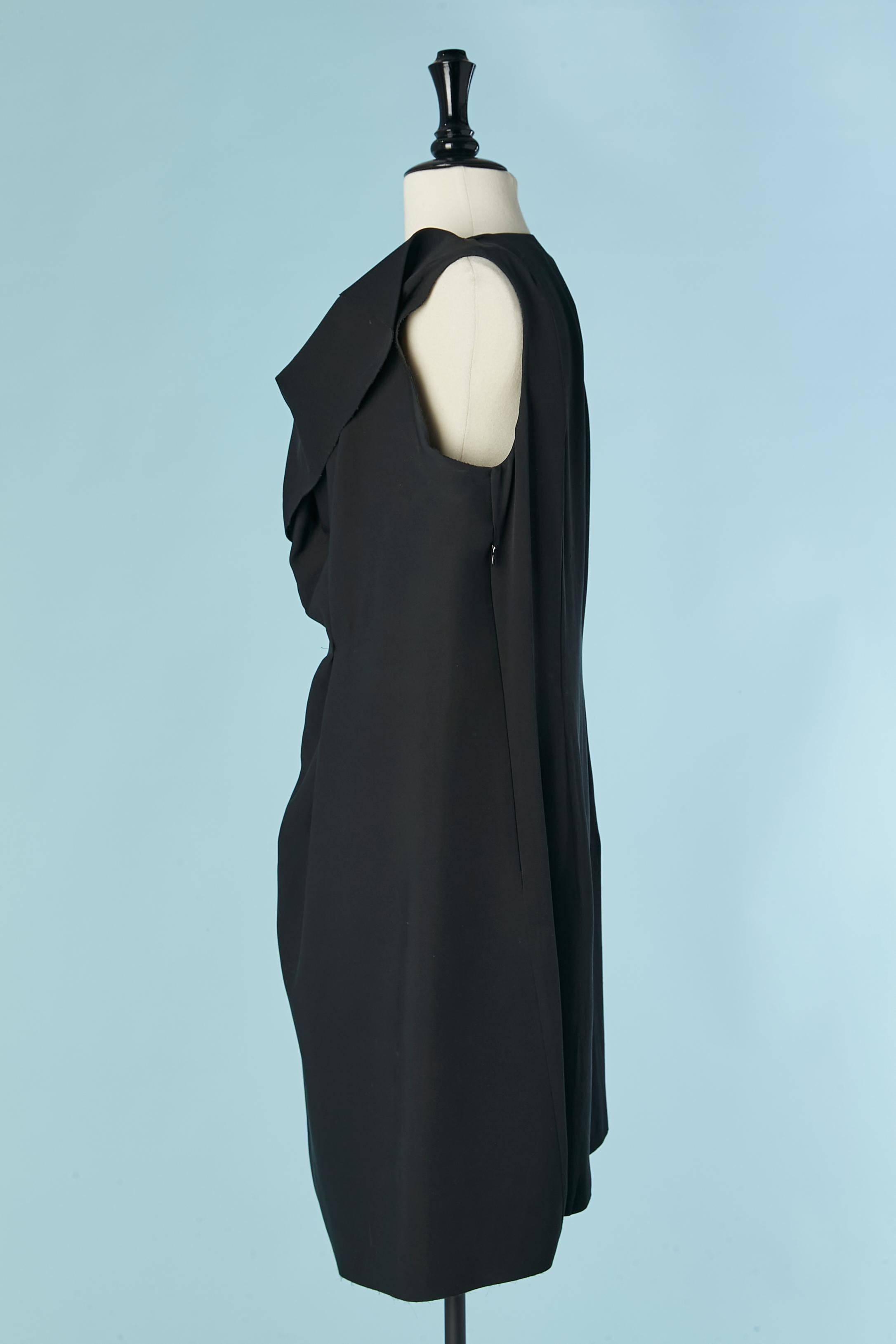 Black silk draped sleeveless dress MAISON MARGIELA For Sale 1