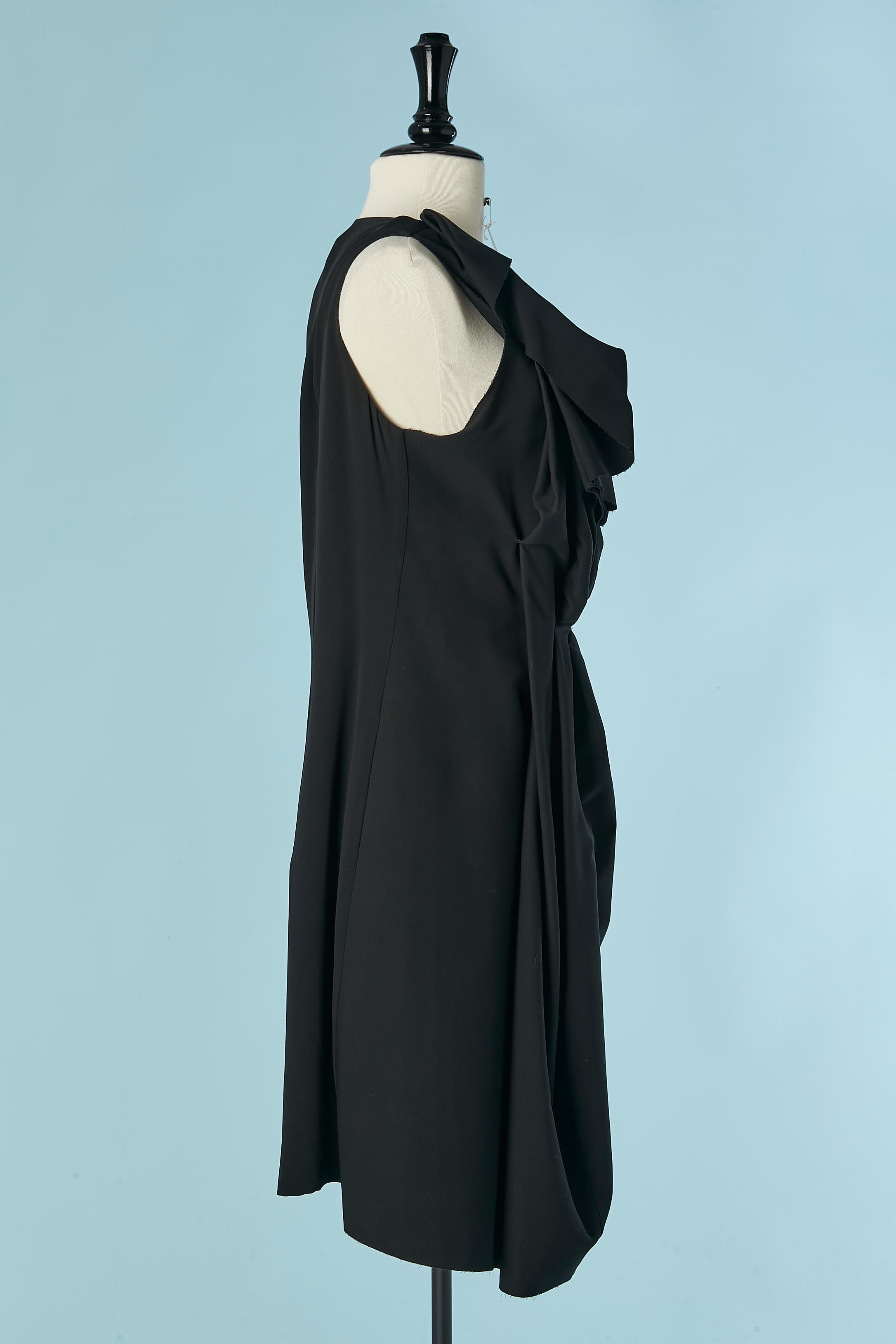 Black silk draped sleeveless dress MAISON MARGIELA For Sale 3