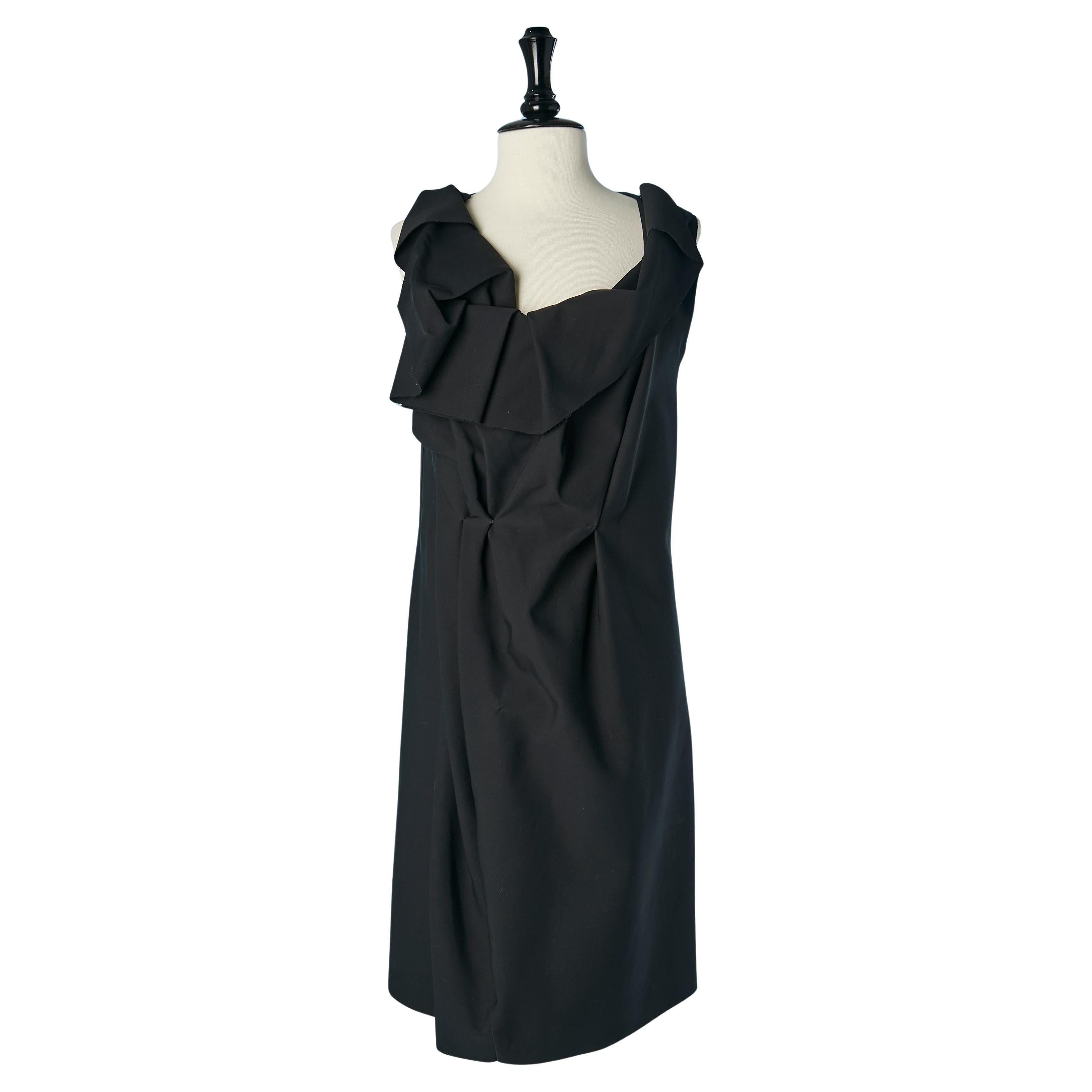Black silk draped sleeveless dress MAISON MARGIELA For Sale
