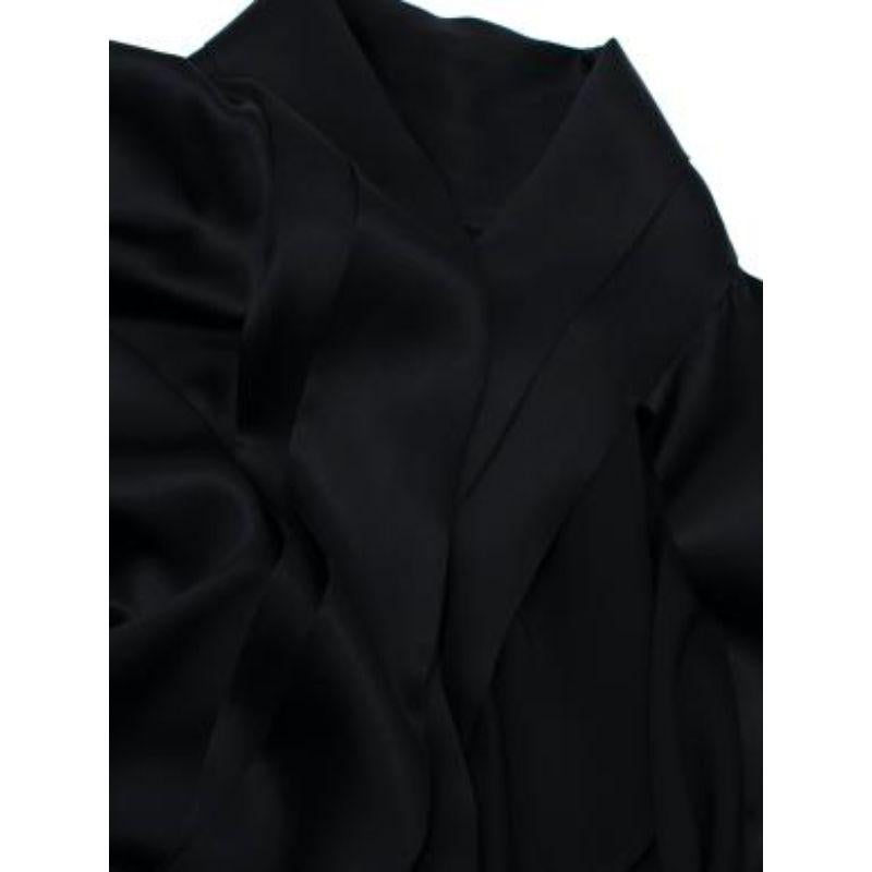 Black Silk Drawstring Blouse For Sale 1