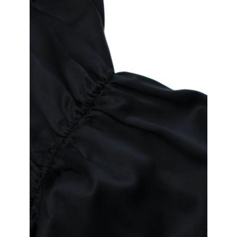 Black Silk Drawstring Blouse For Sale 2