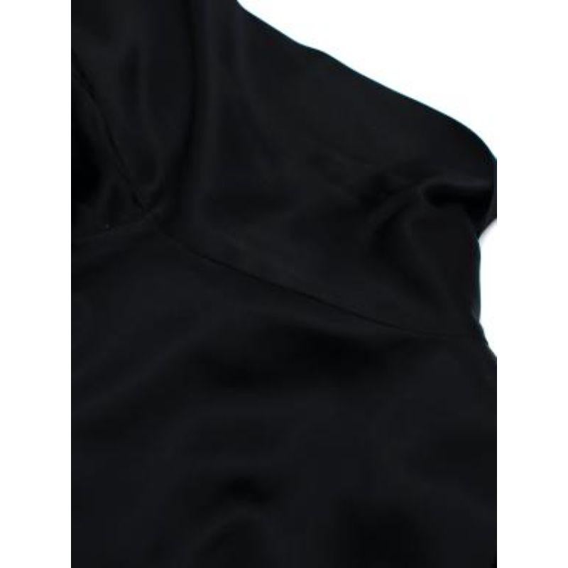 Black Silk Drawstring Blouse For Sale 3