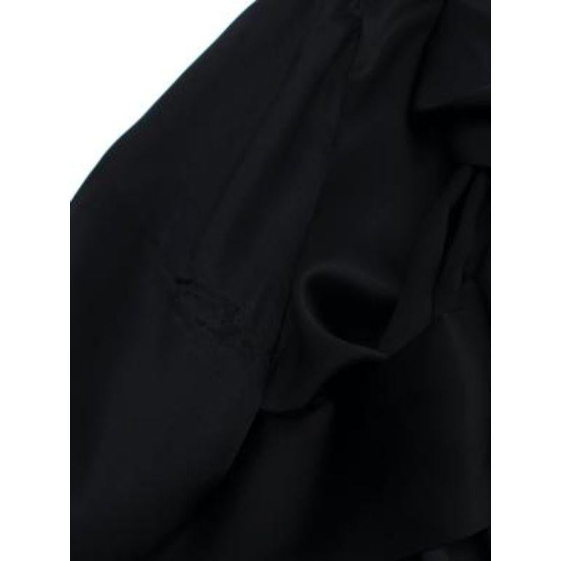 Black Silk Drawstring Blouse For Sale 5