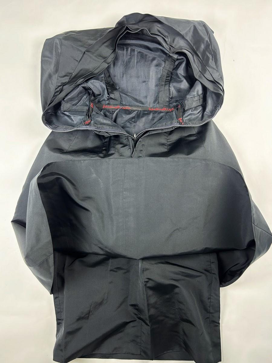 Black silk faille cocktail dress by Pauline Trigère - USA Circa 1950 For Sale 8