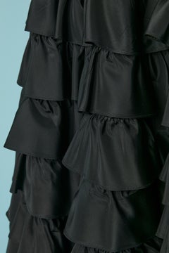 Black silk Faille ruffled skirt Circa 1950's