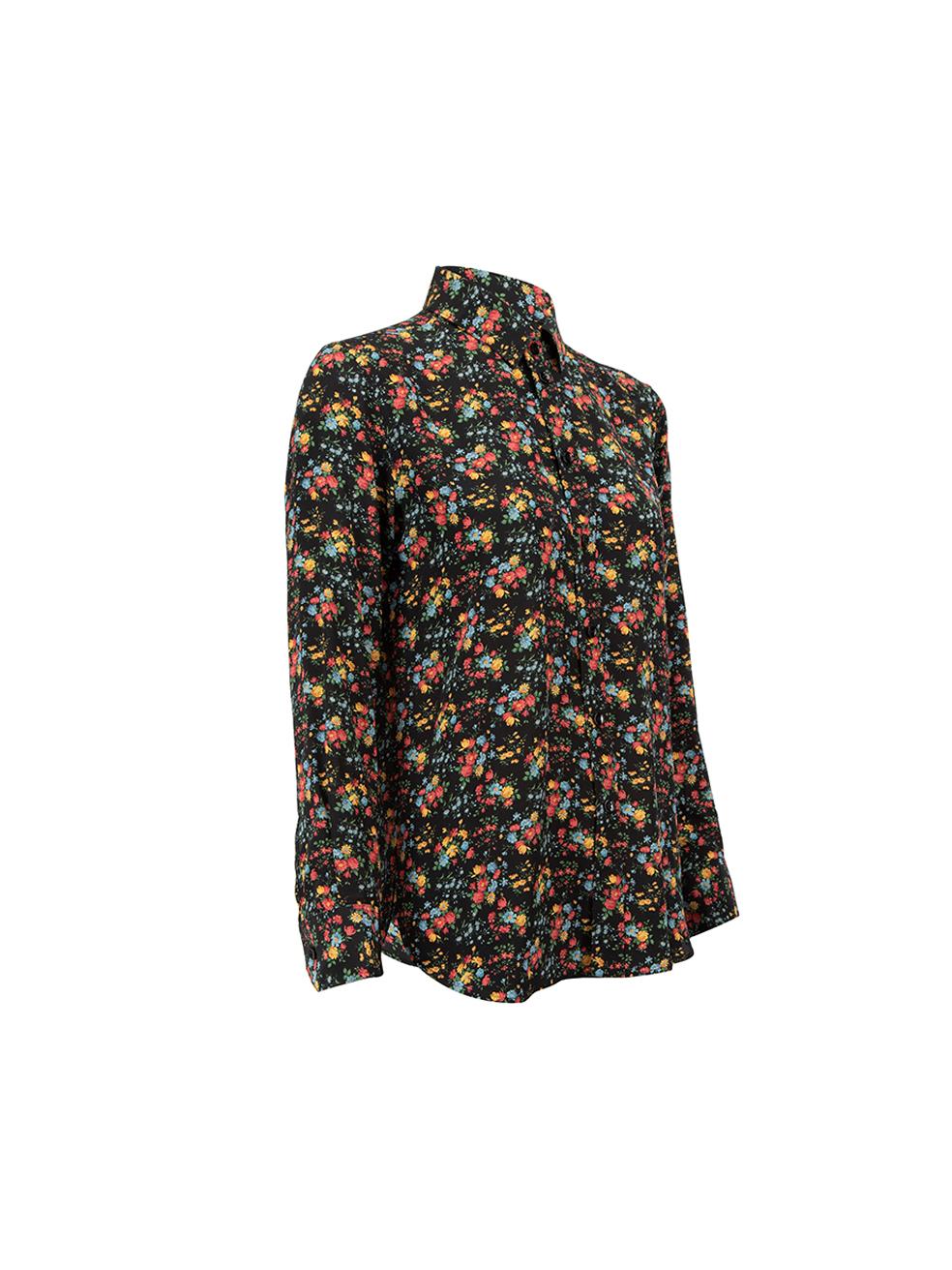 CONDITION is Very good. Minimal wear to top is evident. Minimal wear to the underarms with slight discolouration on this used Saint Laurent designer resale item. 



Details


Black

Silk

Long sleeves shirt

Floral print pattern

Front button up