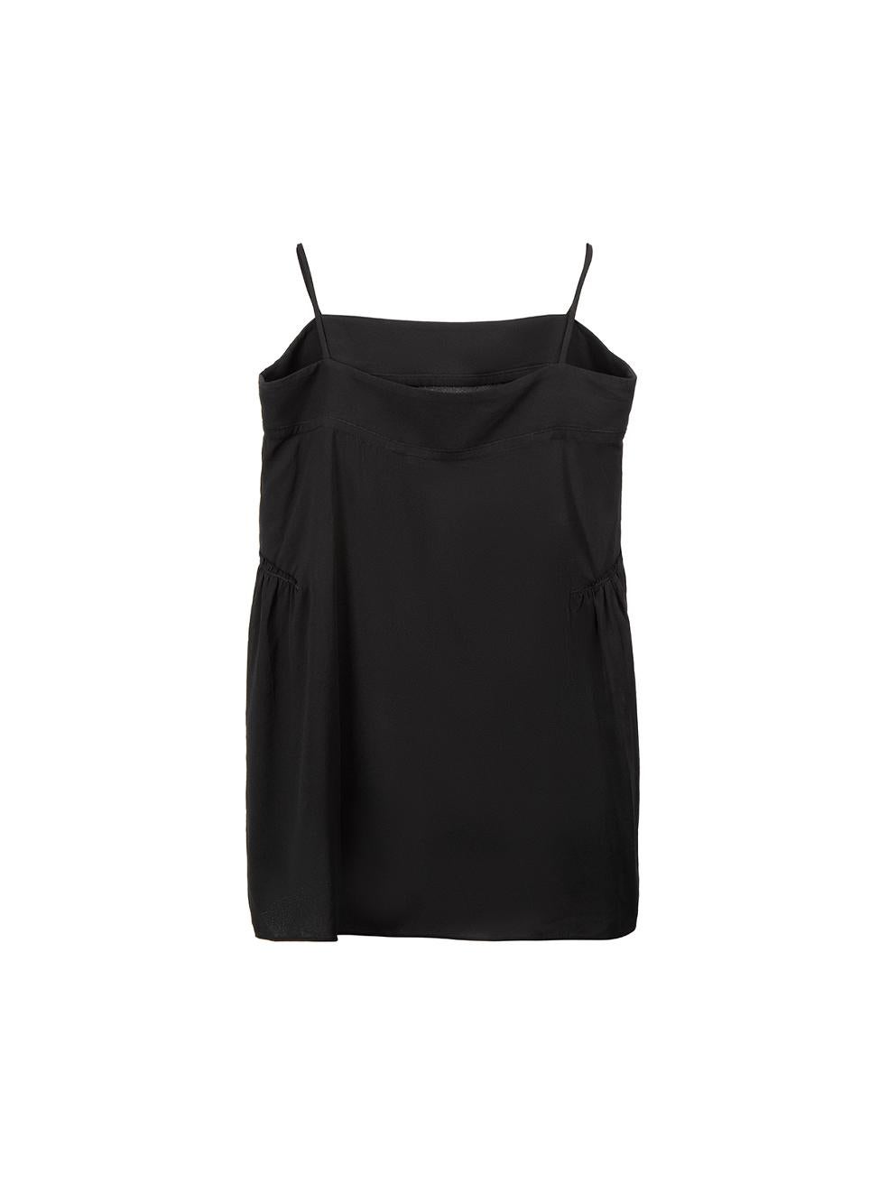 Black Silk Gathered Accent Tank Top Size XS In Good Condition For Sale In London, GB