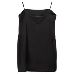 Used Black Silk Gathered Accent Tank Top Size XS
