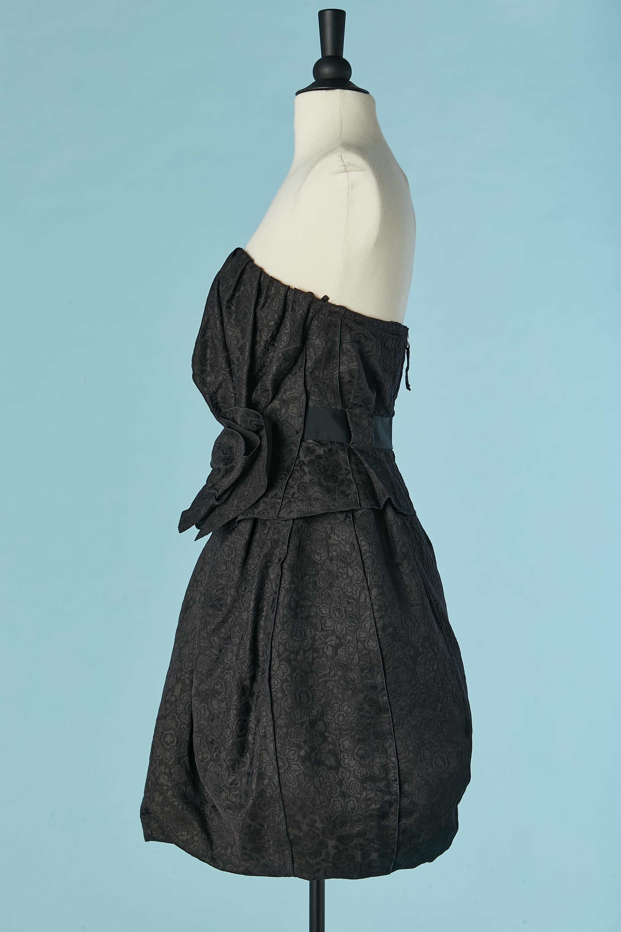 Donna Abito da cocktail con bustier a palloncino in seta jacquard nera Nina Ricci in vendita