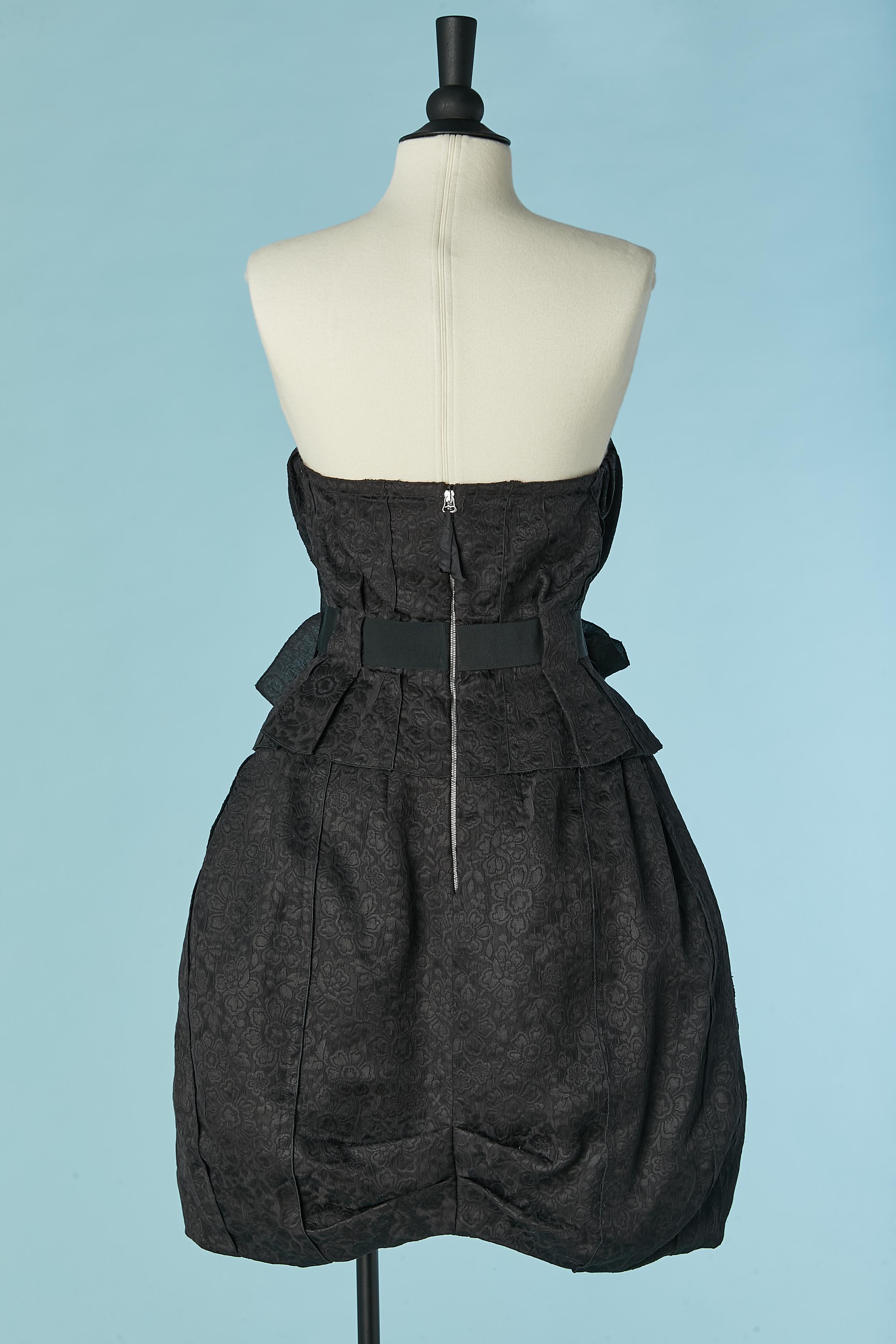 Abito da cocktail con bustier a palloncino in seta jacquard nera Nina Ricci in vendita 1