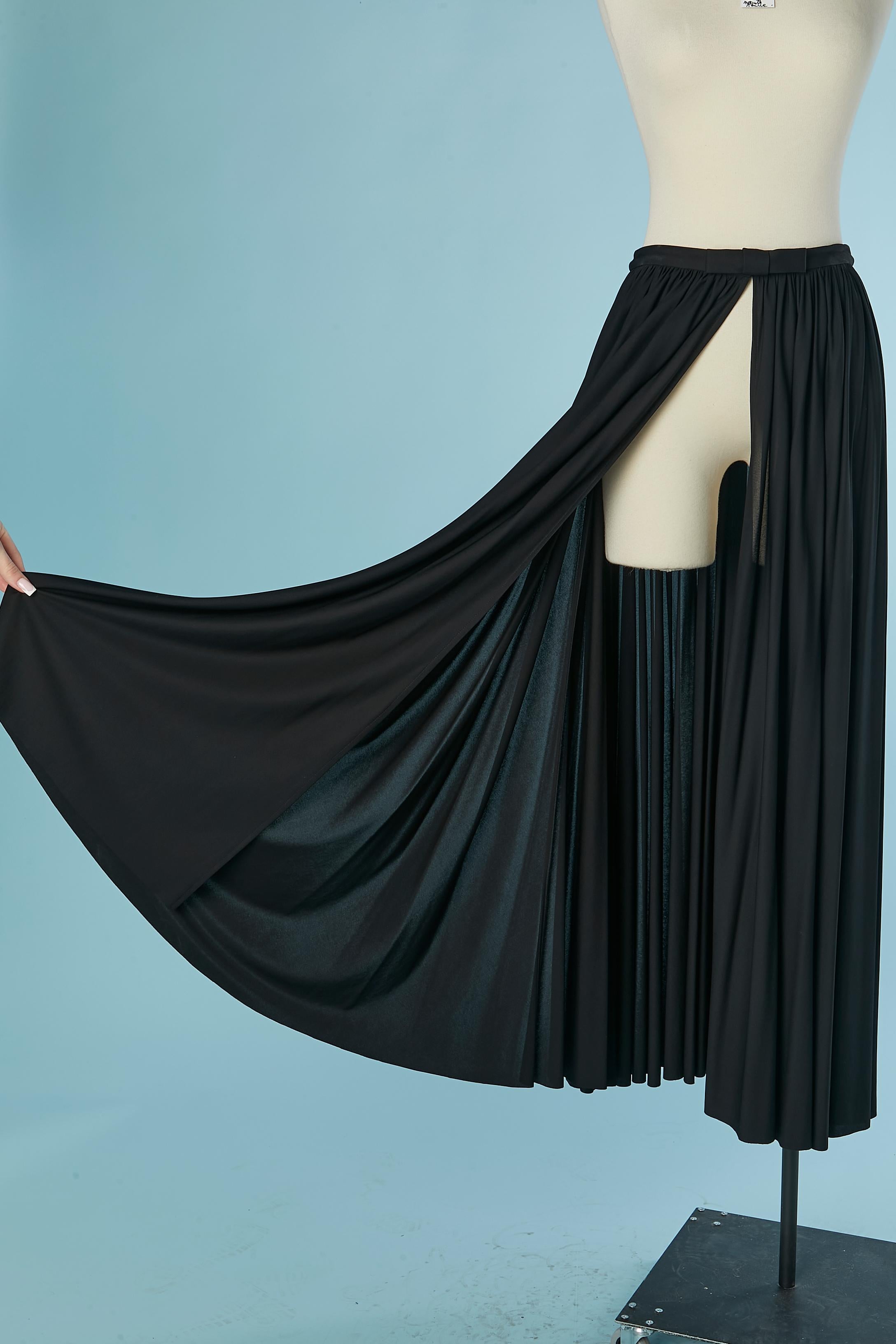 Noir Soie noire  Robe en jersey ouverte sur le devant CHRISTIAN DIOR en vente