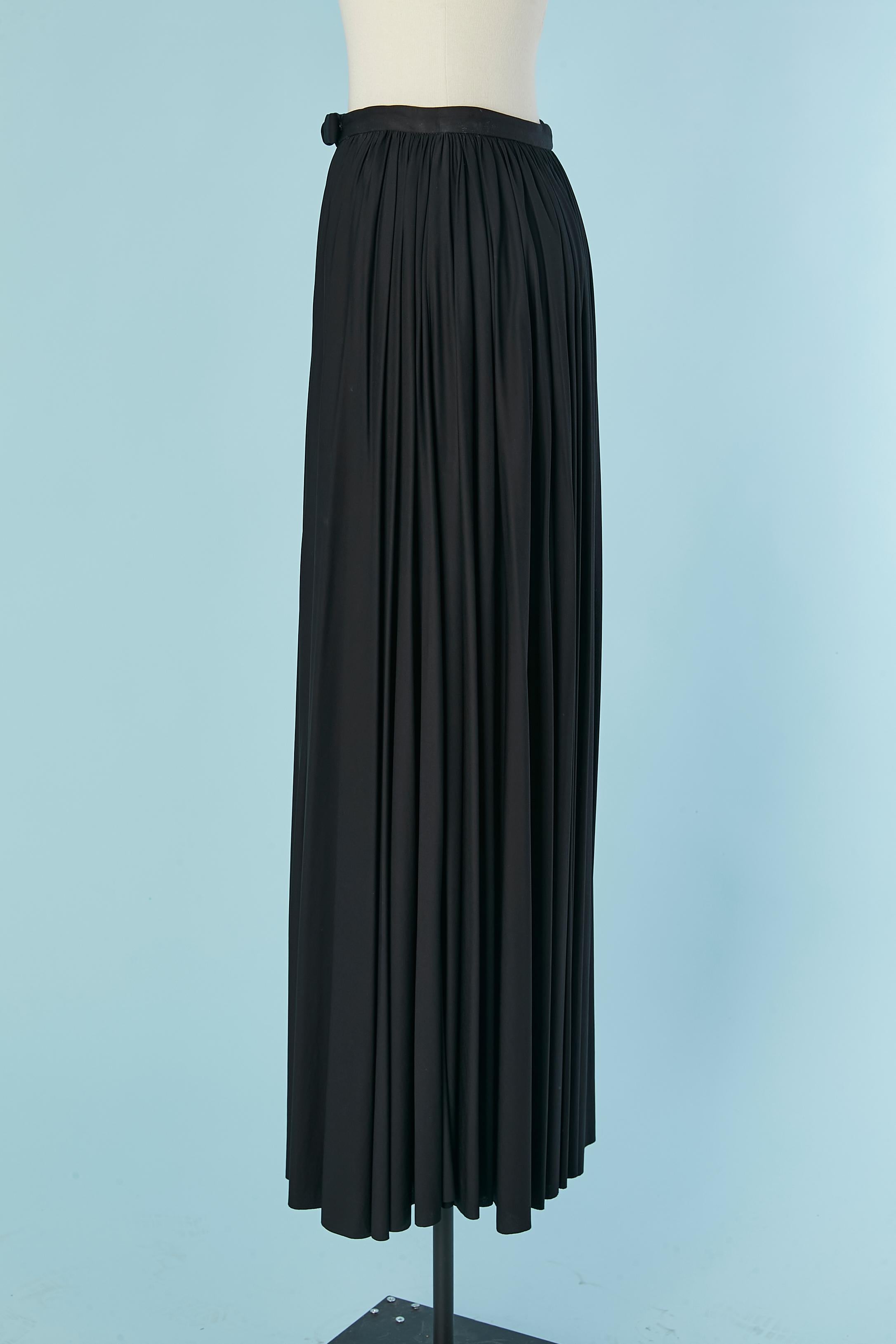 Soie noire  Robe en jersey ouverte sur le devant CHRISTIAN DIOR Excellent état - En vente à Saint-Ouen-Sur-Seine, FR