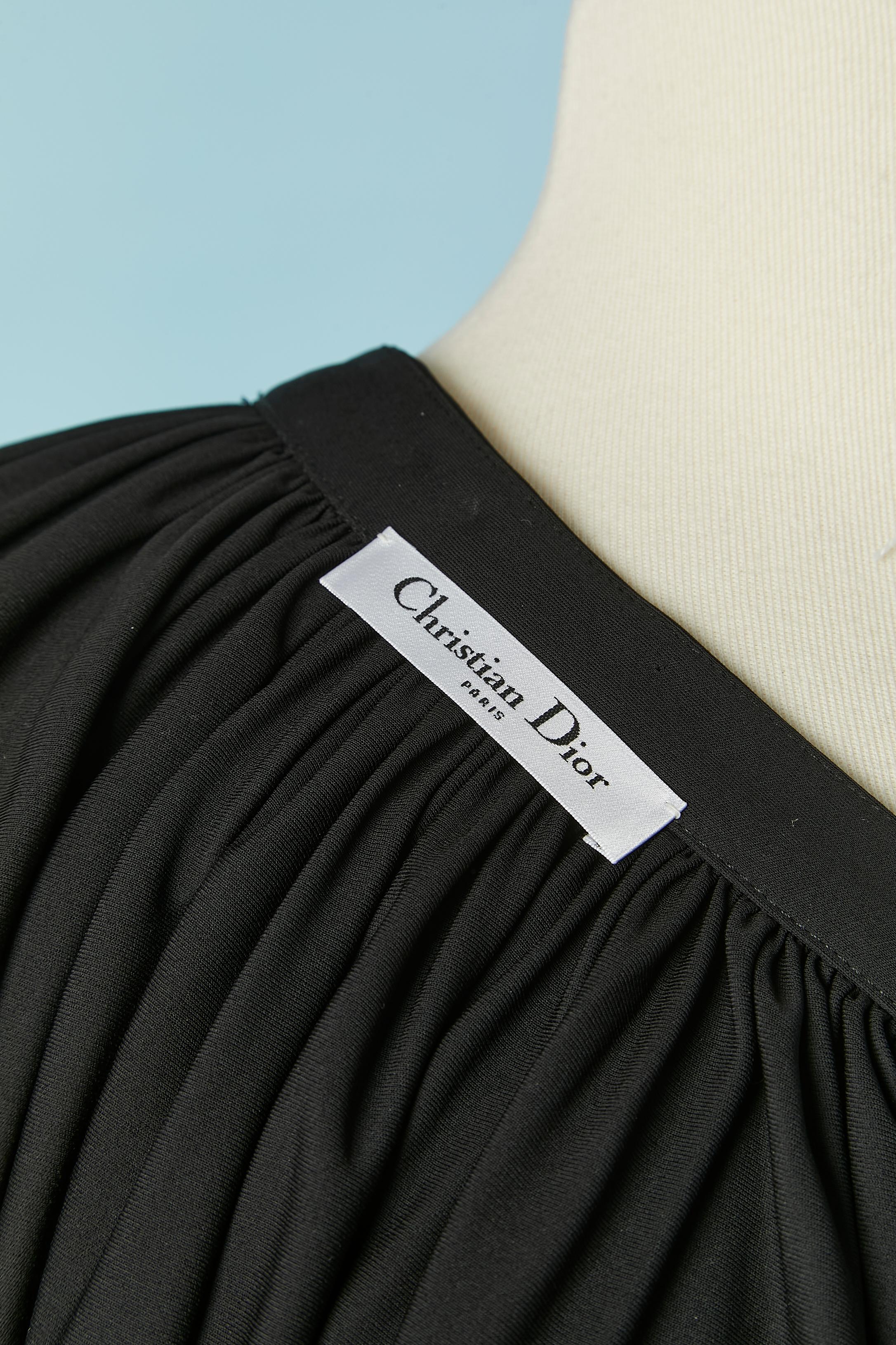 Soie noire  Robe en jersey ouverte sur le devant CHRISTIAN DIOR en vente 1