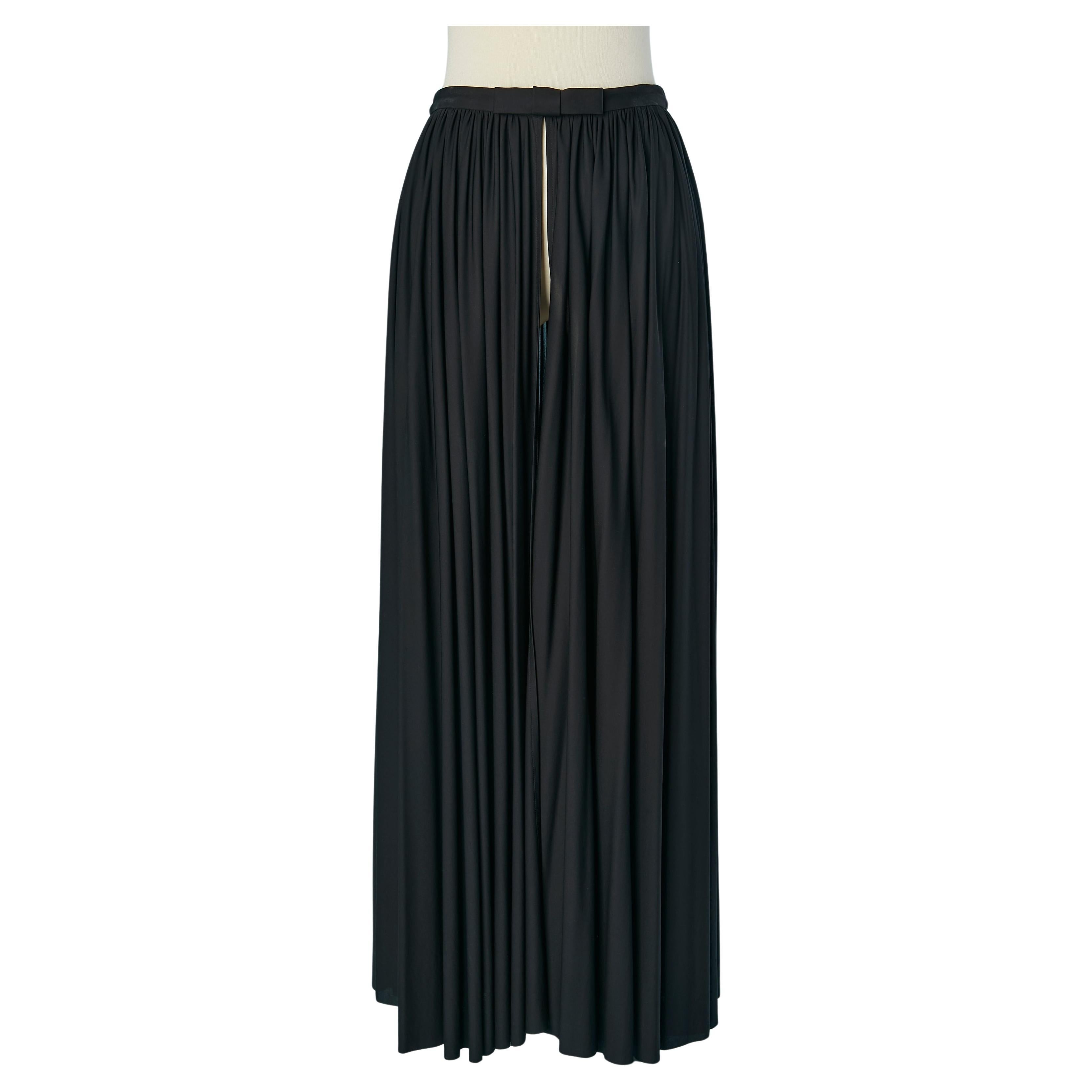 Soie noire  Robe en jersey ouverte sur le devant CHRISTIAN DIOR en vente