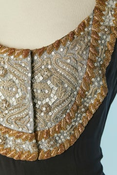 Combinaison en soie noire avec plâtre et broderies Christian Lacroix PAP