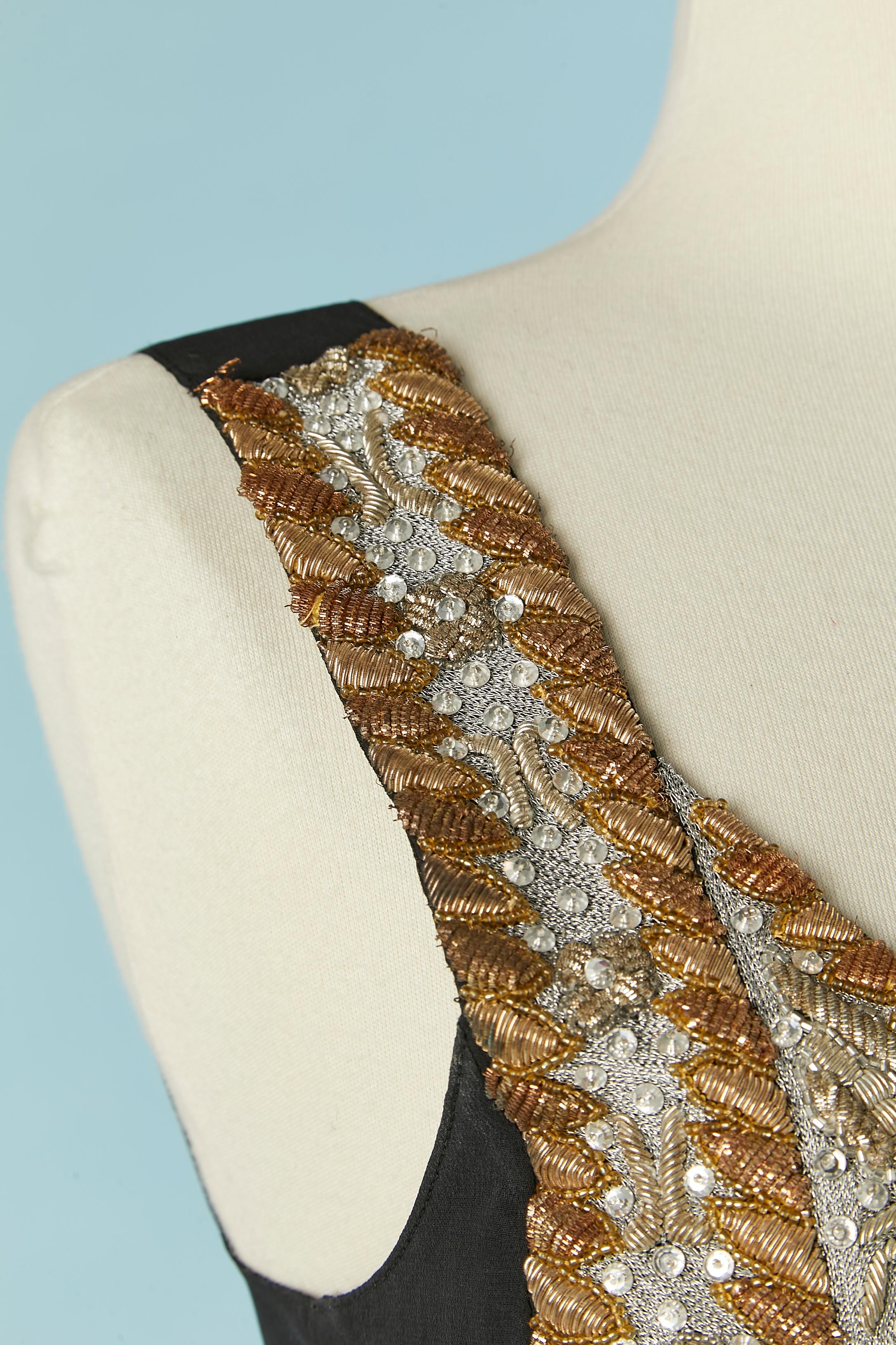 Schwarzer Seiden-Overall aus Seide mit Gips und Stickereien Christian Lacroix PAP Damen im Angebot