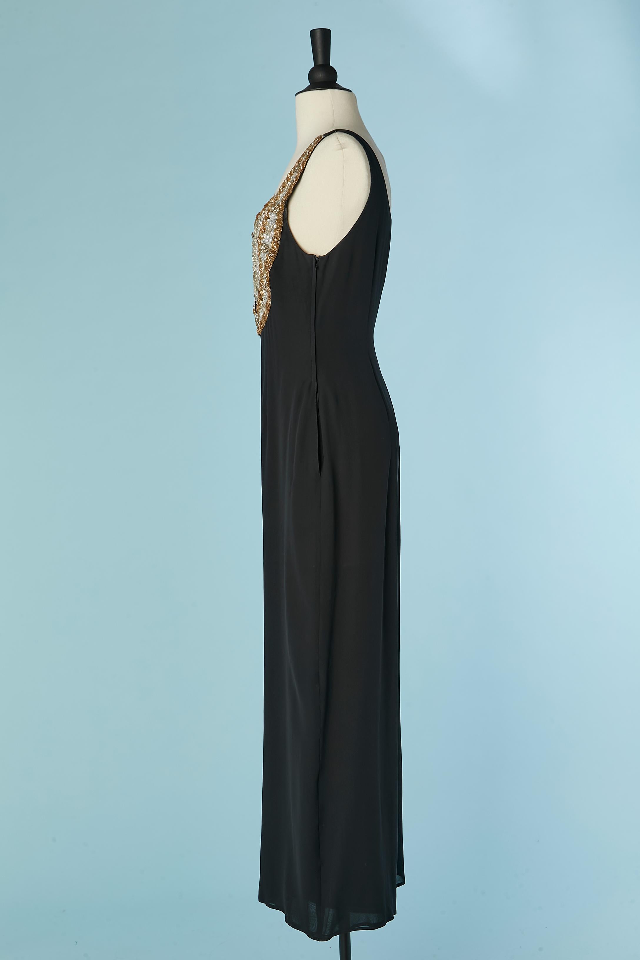 Schwarzer Seiden-Overall aus Seide mit Gips und Stickereien Christian Lacroix PAP im Angebot 1
