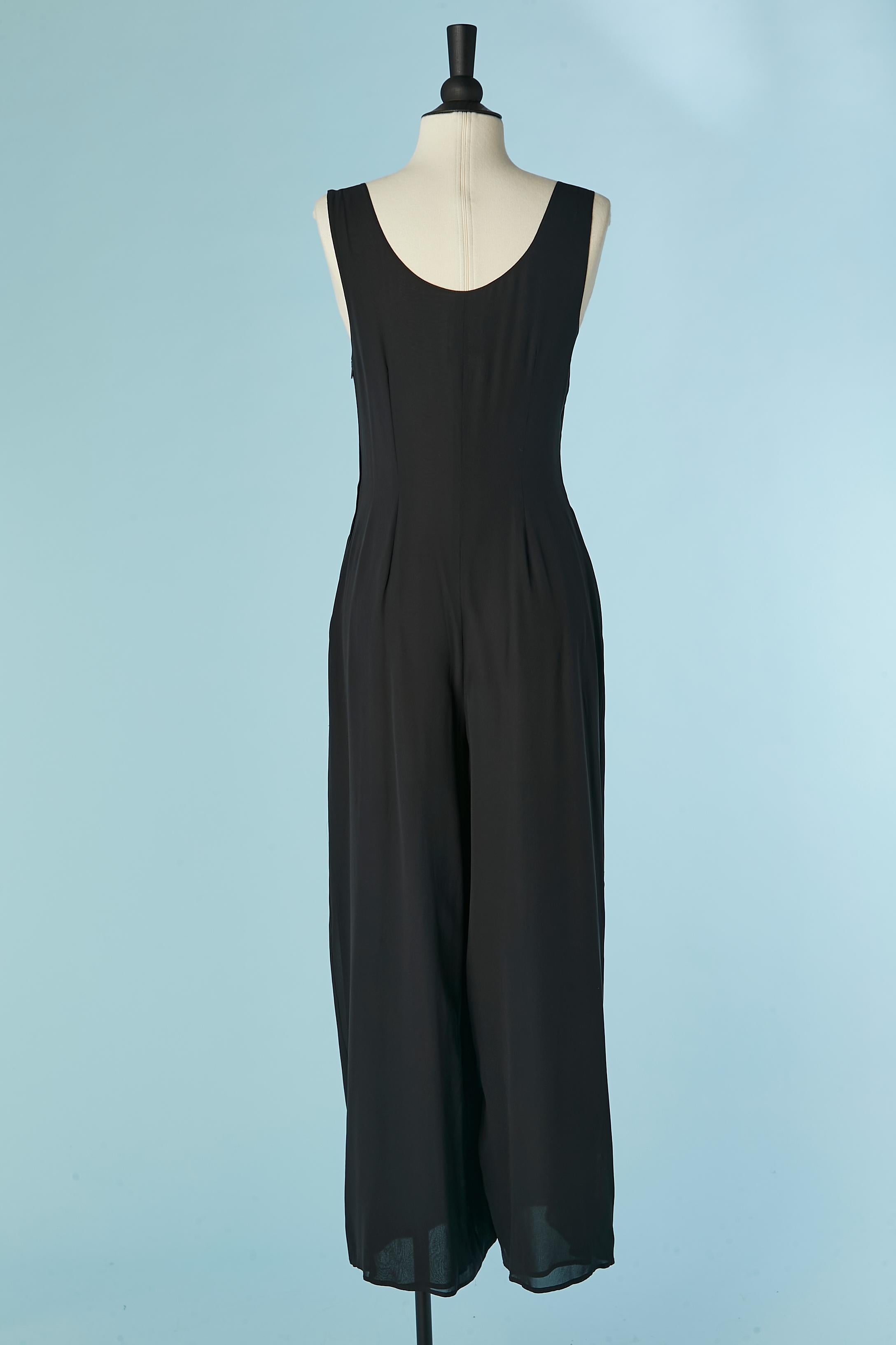 Schwarzer Seiden-Overall aus Seide mit Gips und Stickereien Christian Lacroix PAP im Angebot 2