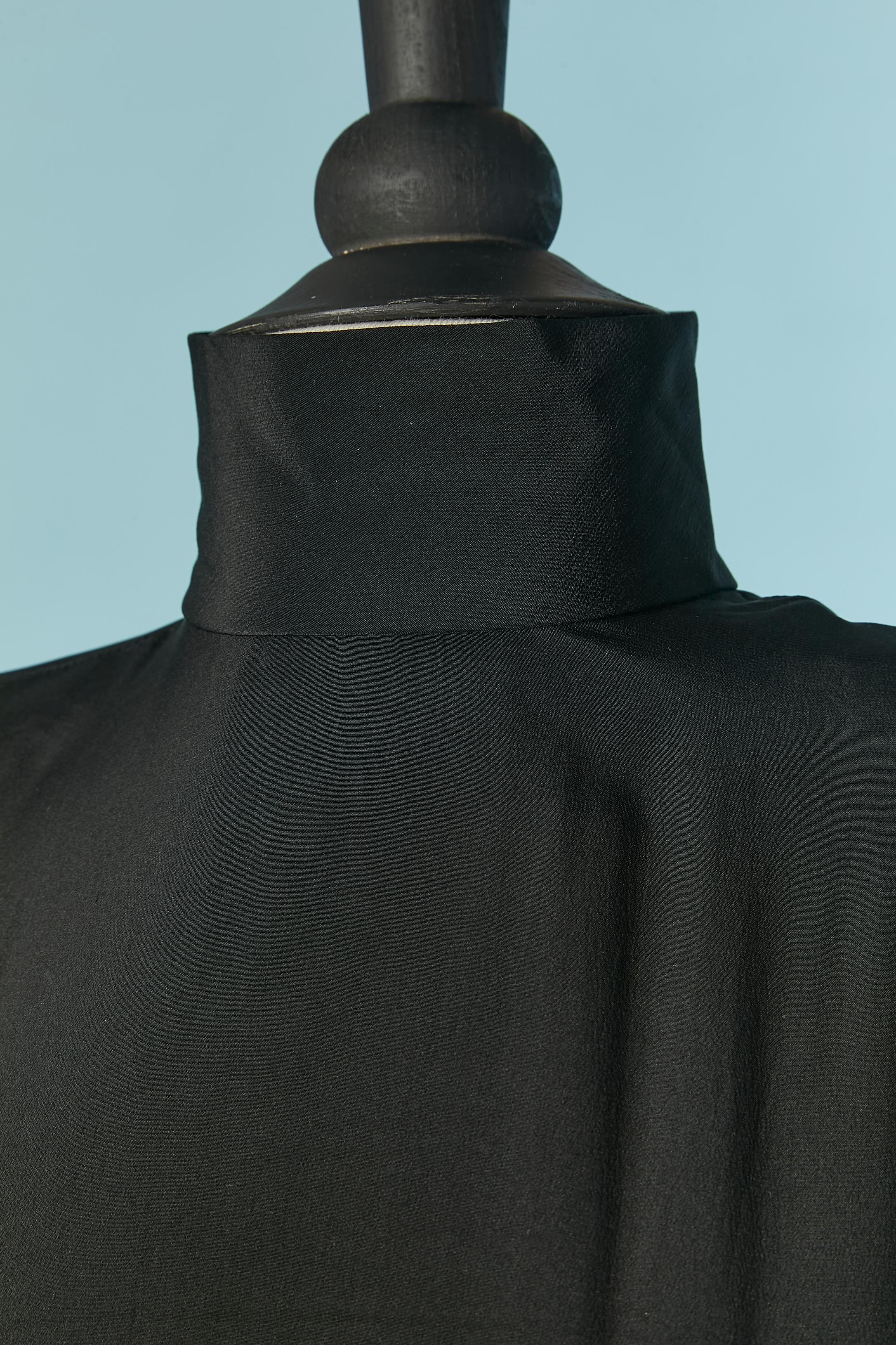 Black silk jumpsuit with cut-work Ann Tjian for KENAR 2 In Excellent Condition In Saint-Ouen-Sur-Seine, FR