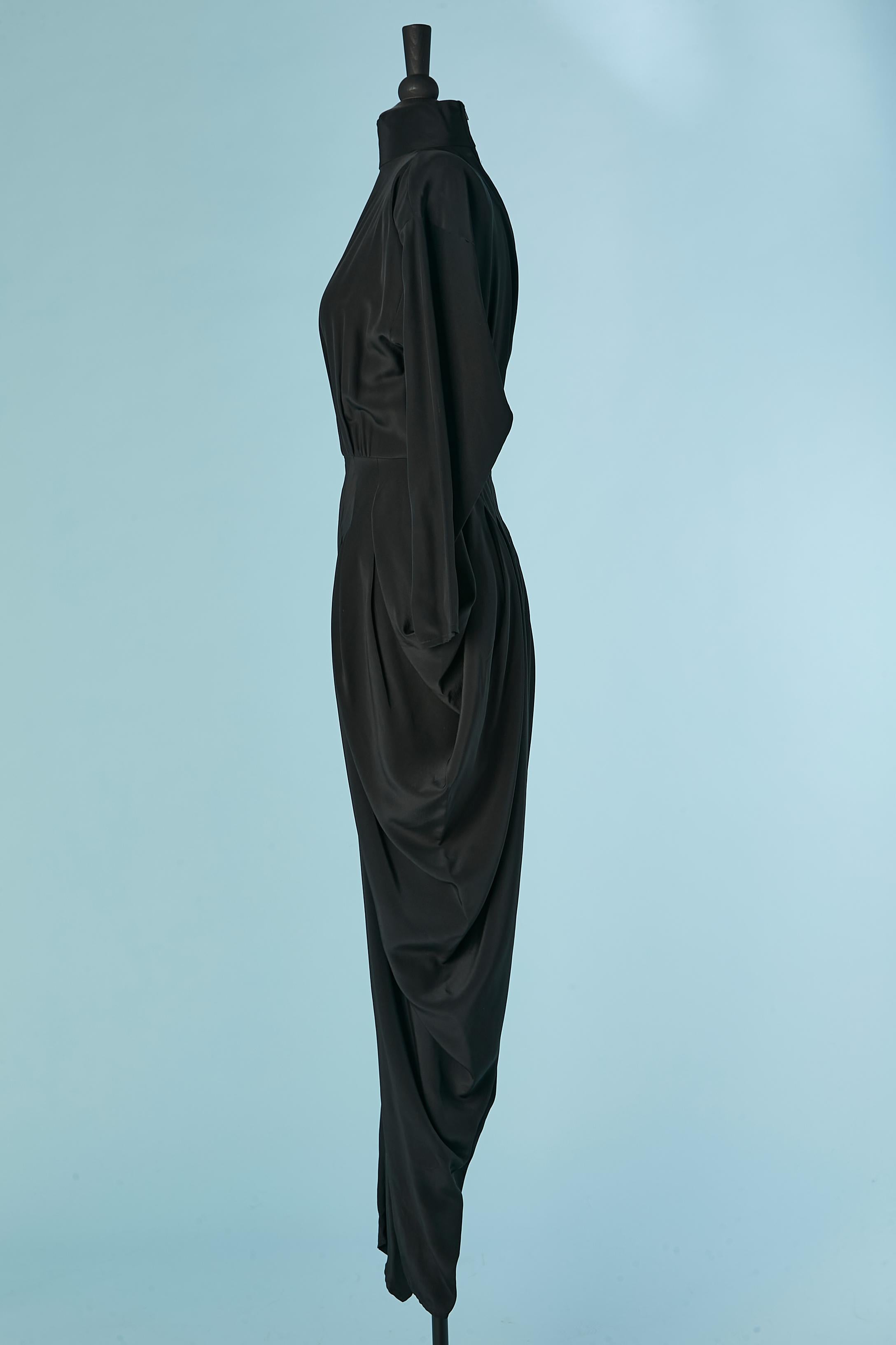 Black silk jumpsuit with cut-work Ann Tjian for KENAR 2 1