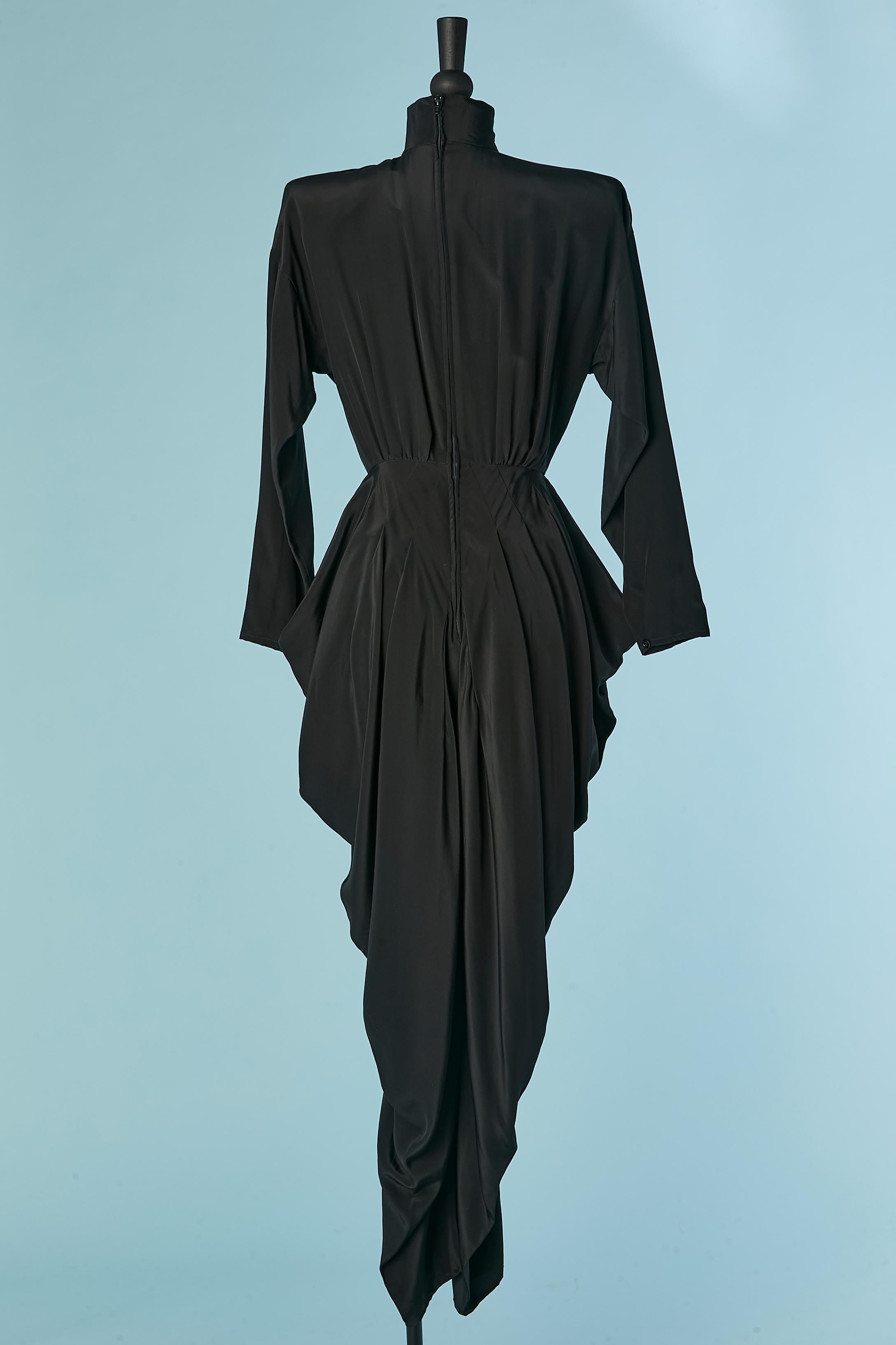 Black silk jumpsuit with cut-work Ann Tjian for KENAR 2 2