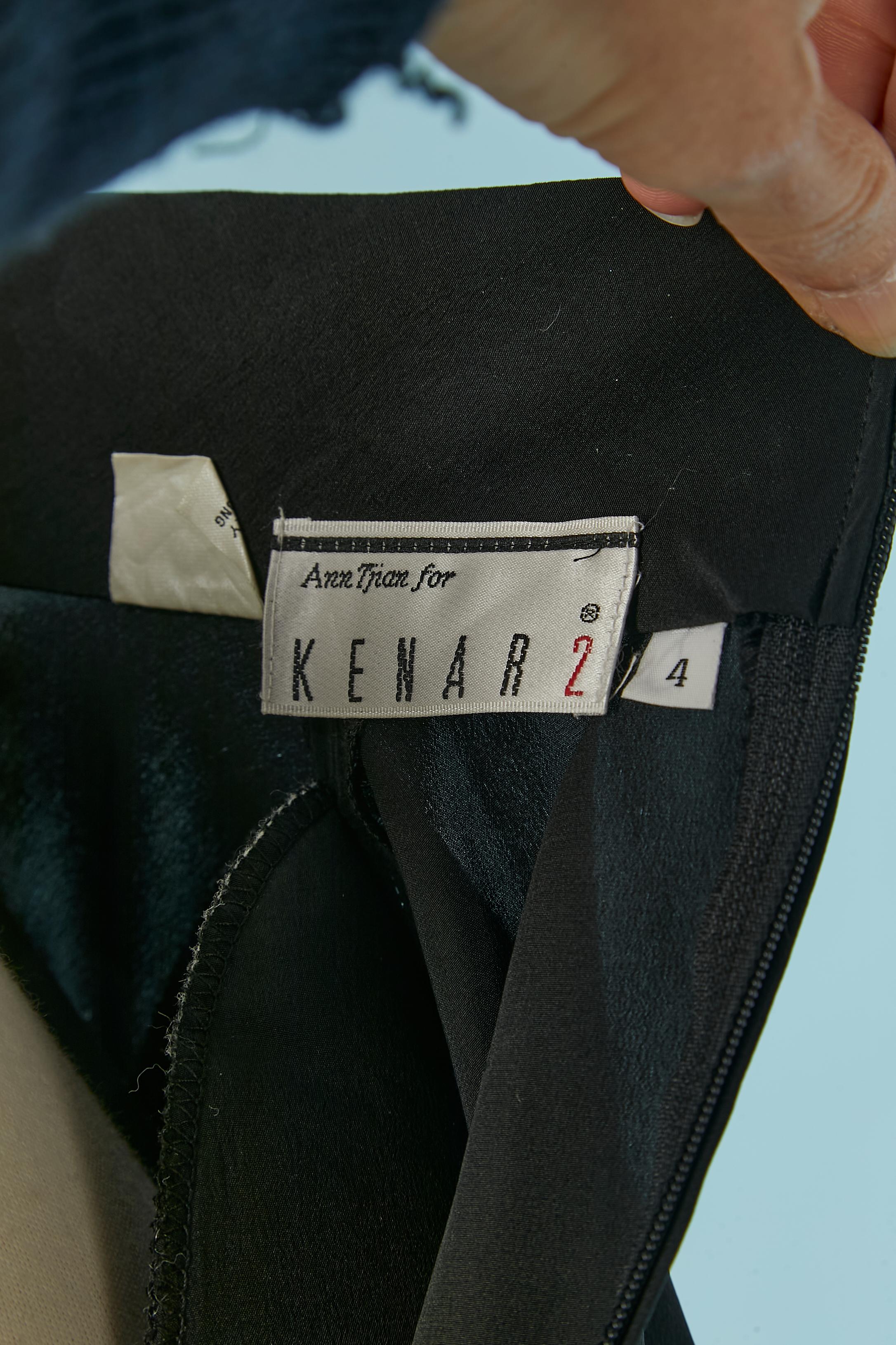 Black silk jumpsuit with cut-work Ann Tjian for KENAR 2 3