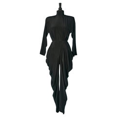 Vintage Black silk jumpsuit with cut-work Ann Tjian for KENAR 2