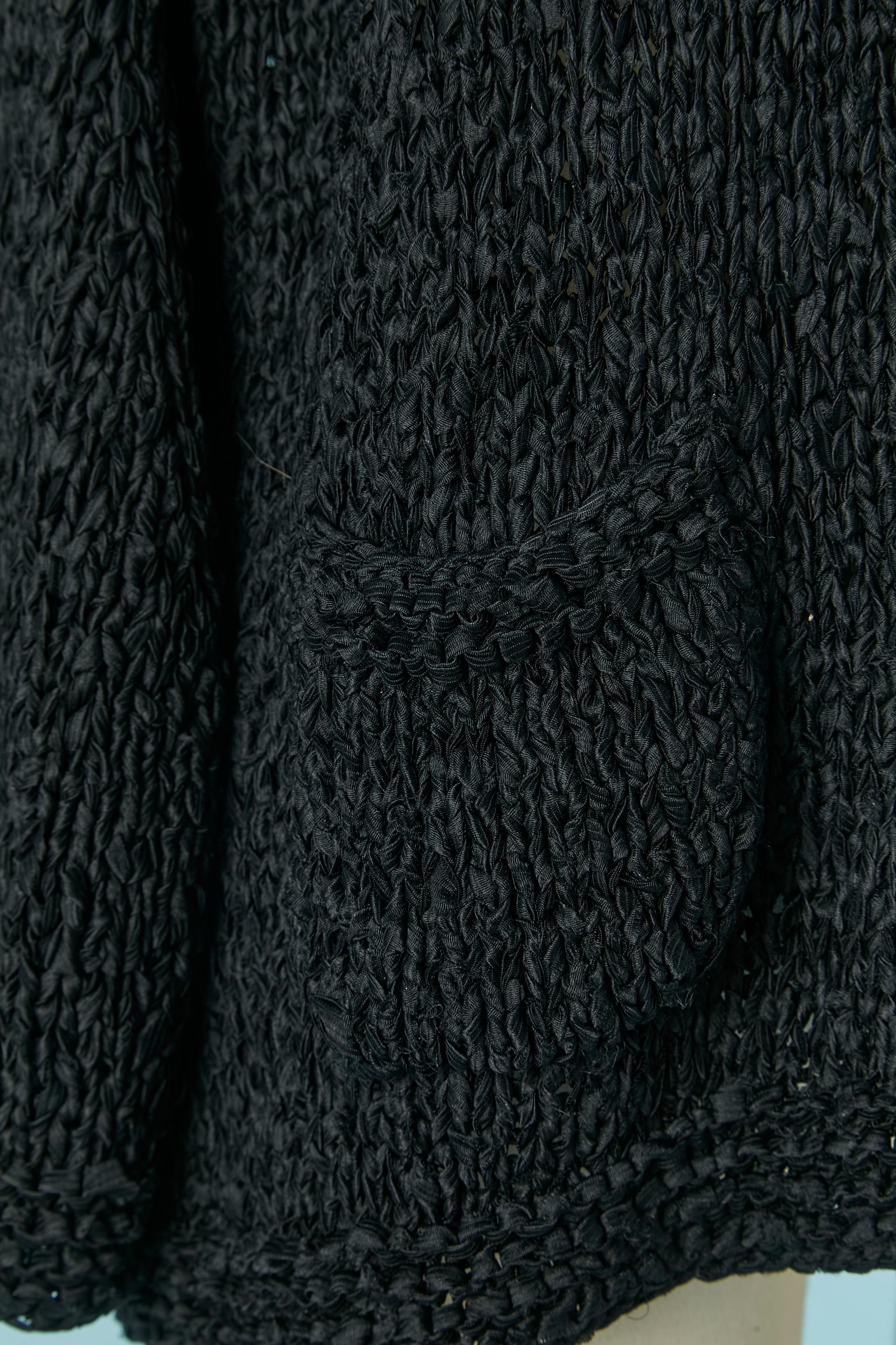 Cardigan en maille de soie noire CHANEL Excellent état - En vente à Saint-Ouen-Sur-Seine, FR